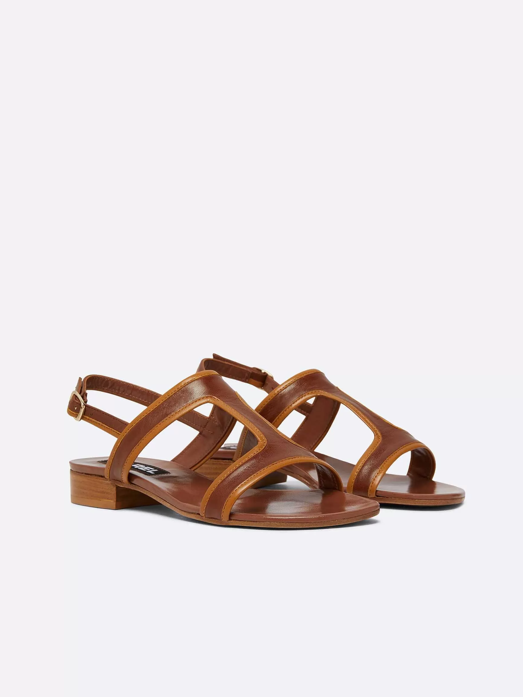 Women Carel Sandals And Mules-Bi-Brown Leather Sandals