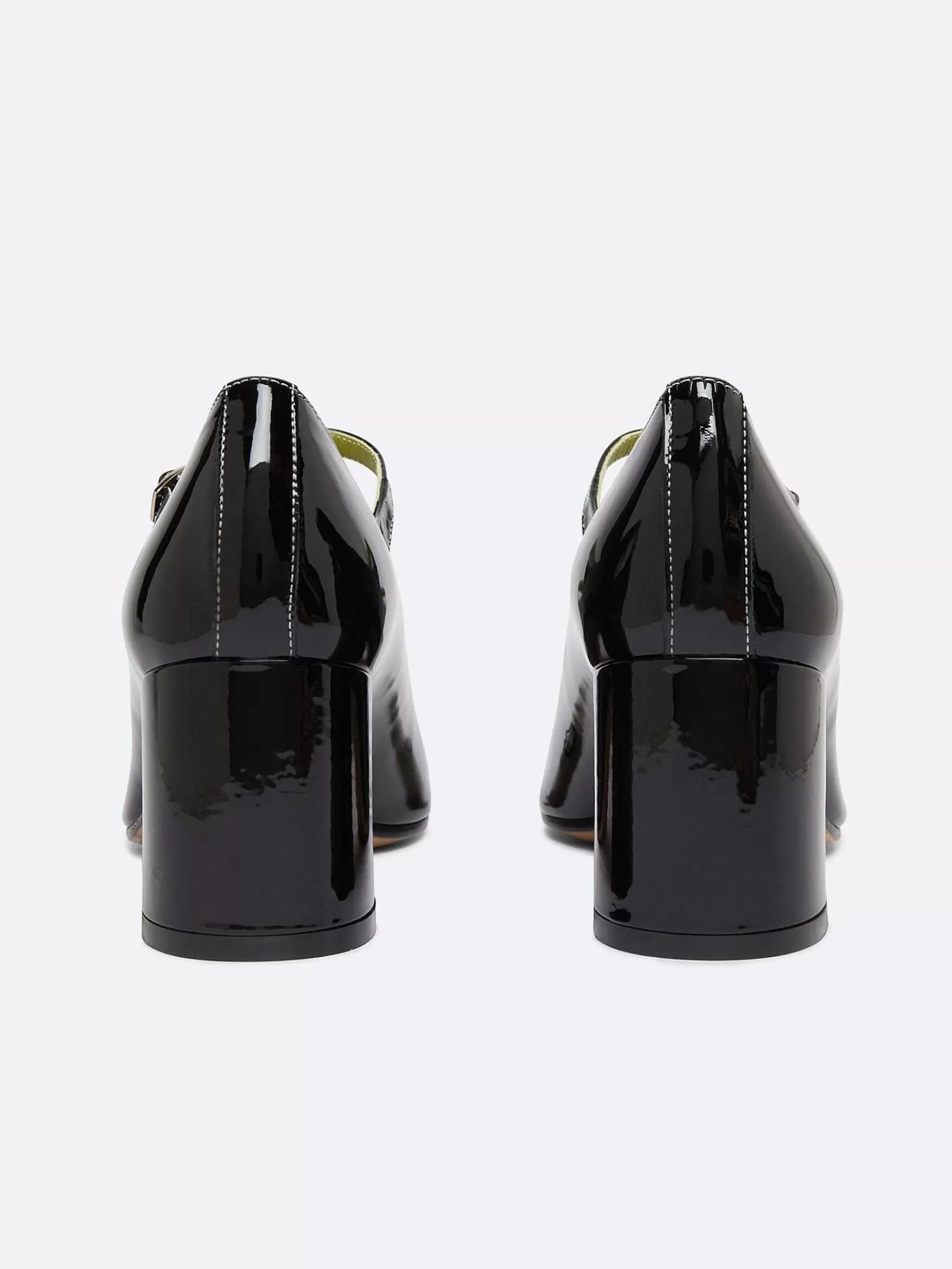 Women Carel Mary Janes-Black And White Patent Leather Mary Janes Pumps