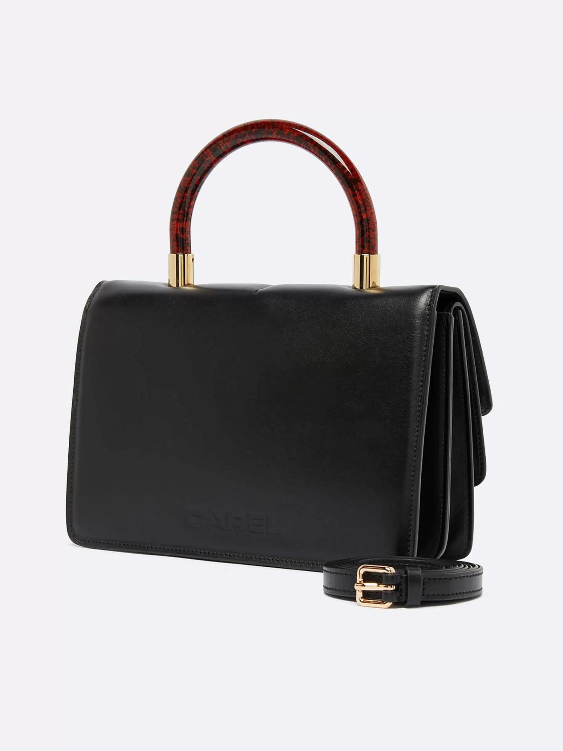 Women Carel Bags-Black Leather Handbag