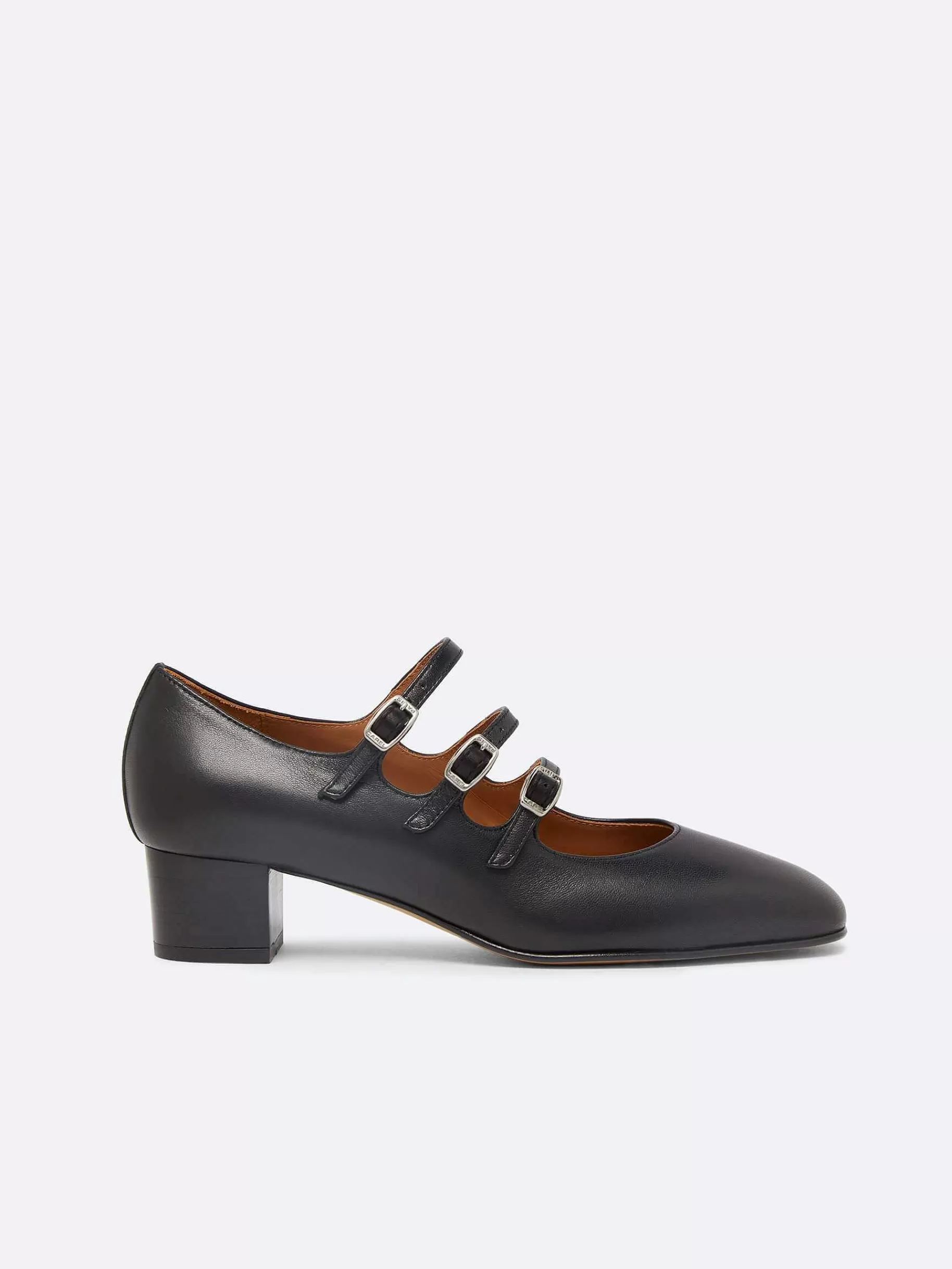 Women Carel Mary Janes-Black Leather Mary Janes Pumps