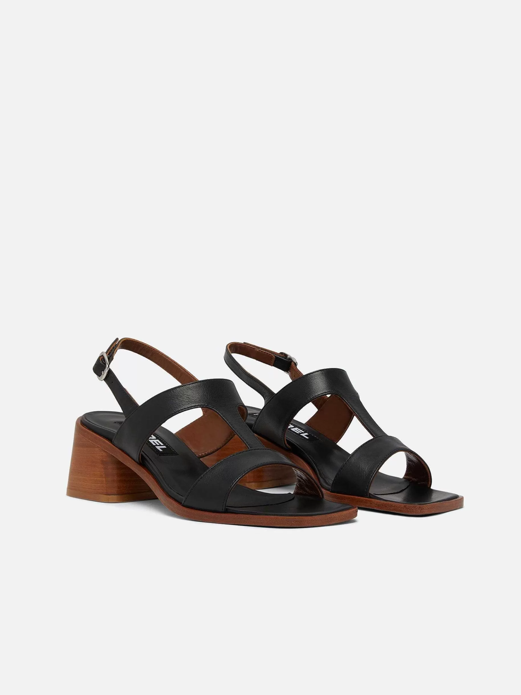Women Carel Sandals And Mules-Black Leather Sandals