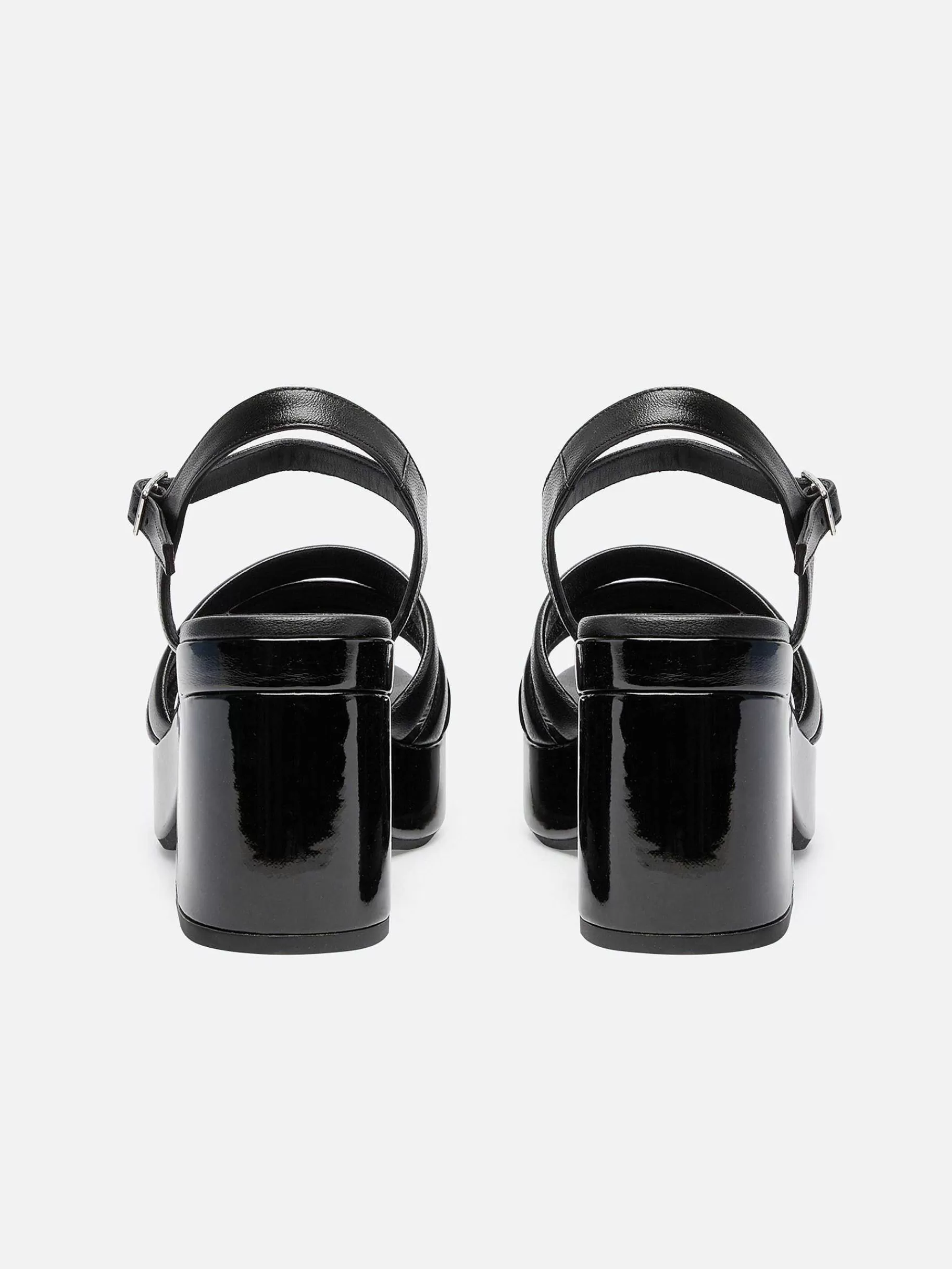 Women Carel Sandals And Mules-Black Patent And Leather Sandals