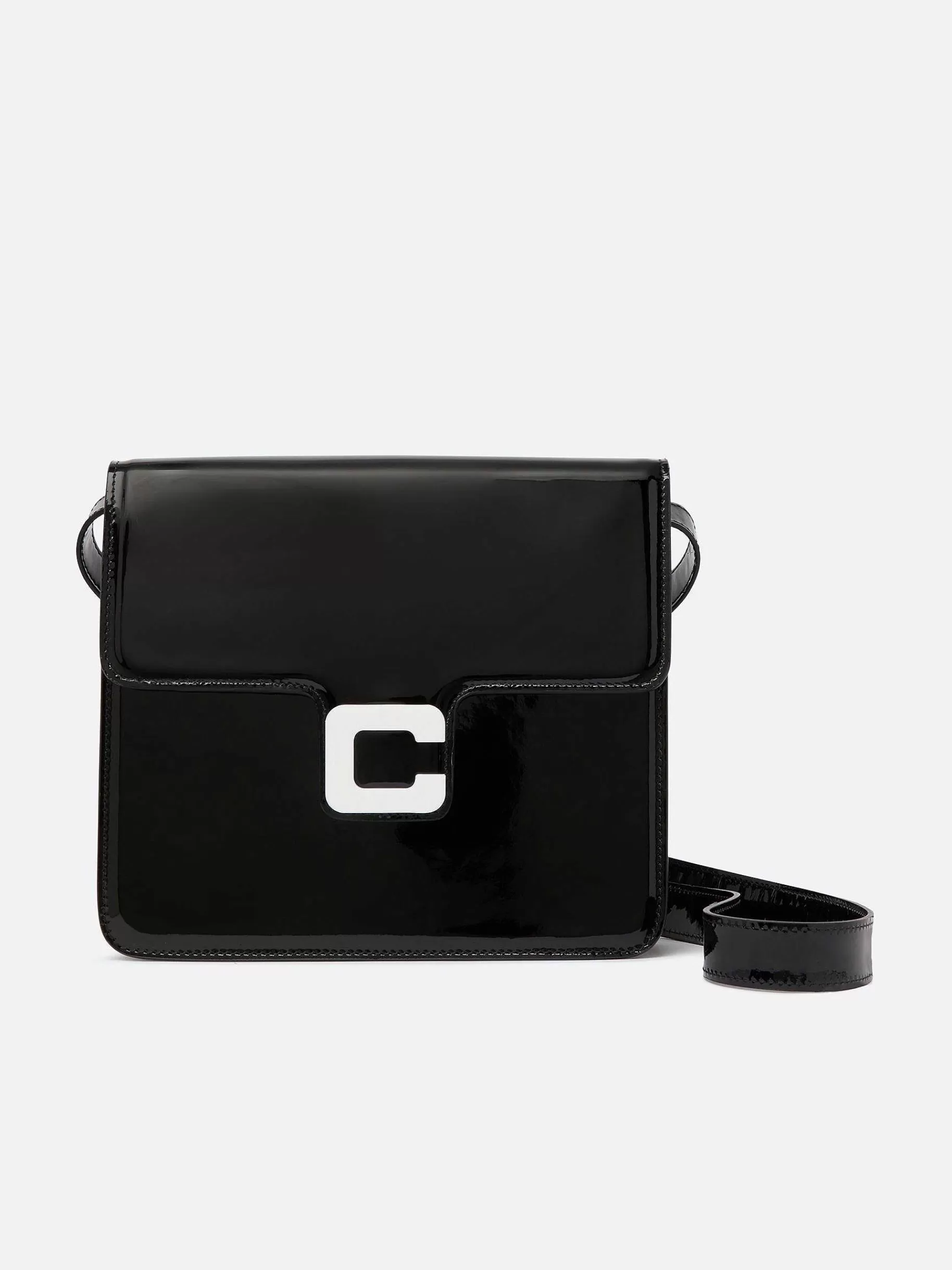 Women Carel Bags-Black Patent Leather Bag