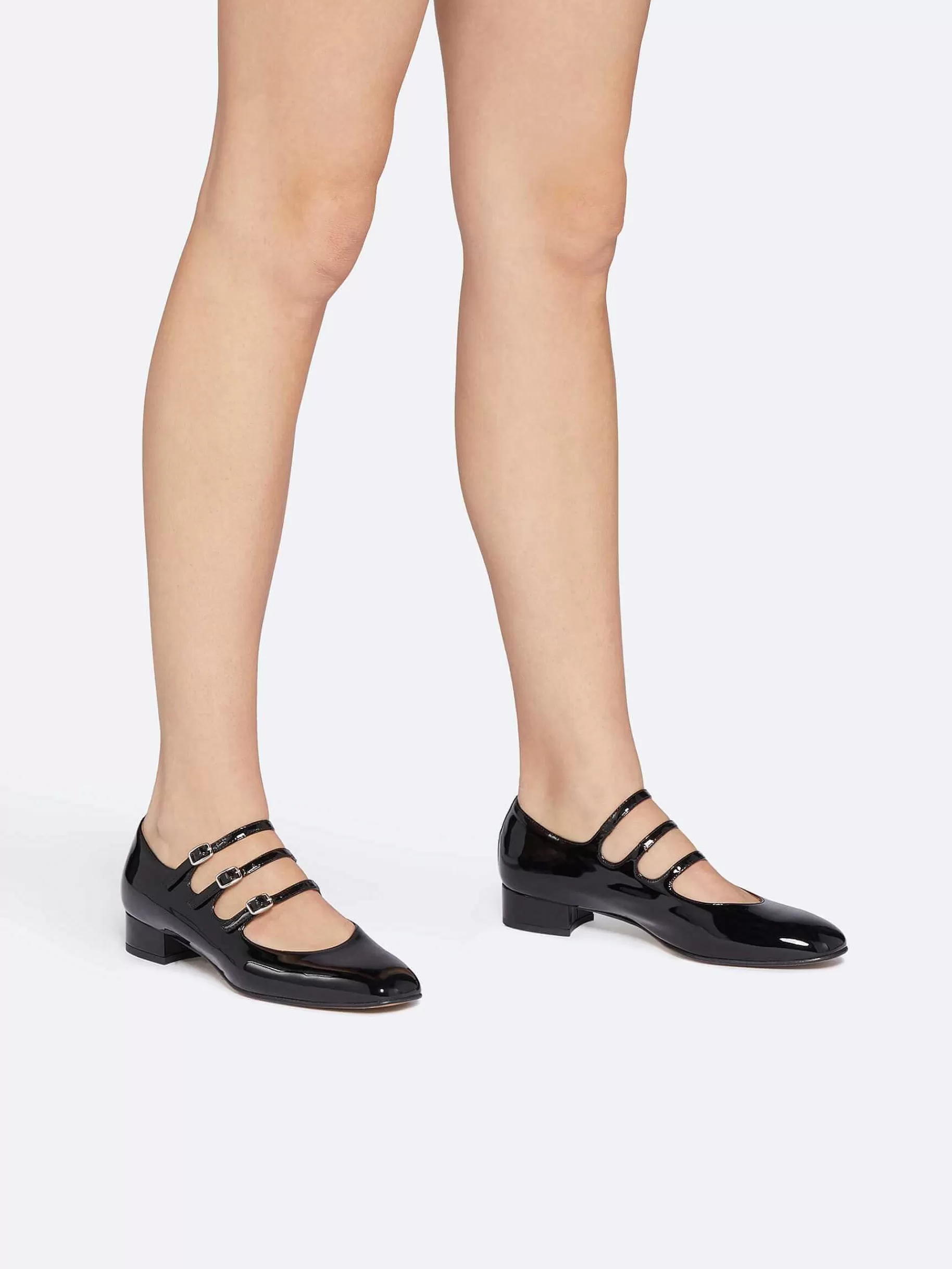 Women Carel Ballet Flats-Black Patent Leather Mary Janes Ballet Flats