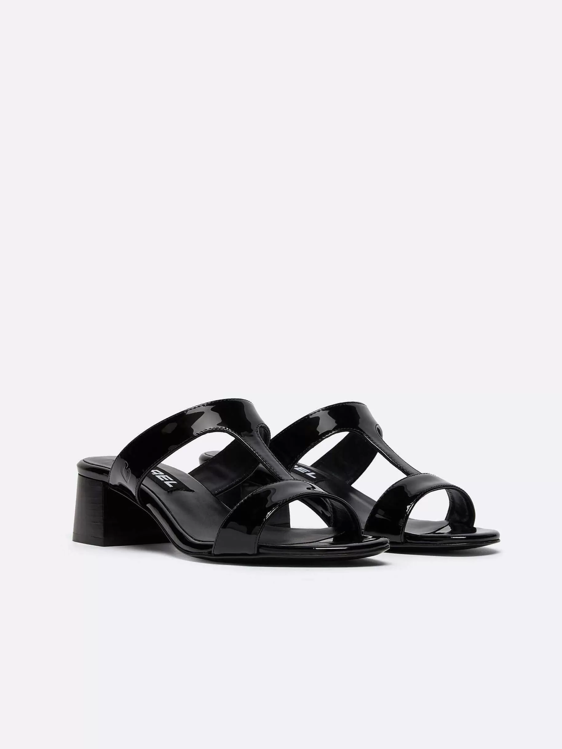 Women Carel Sandals And Mules-Black Patent Leather Mules