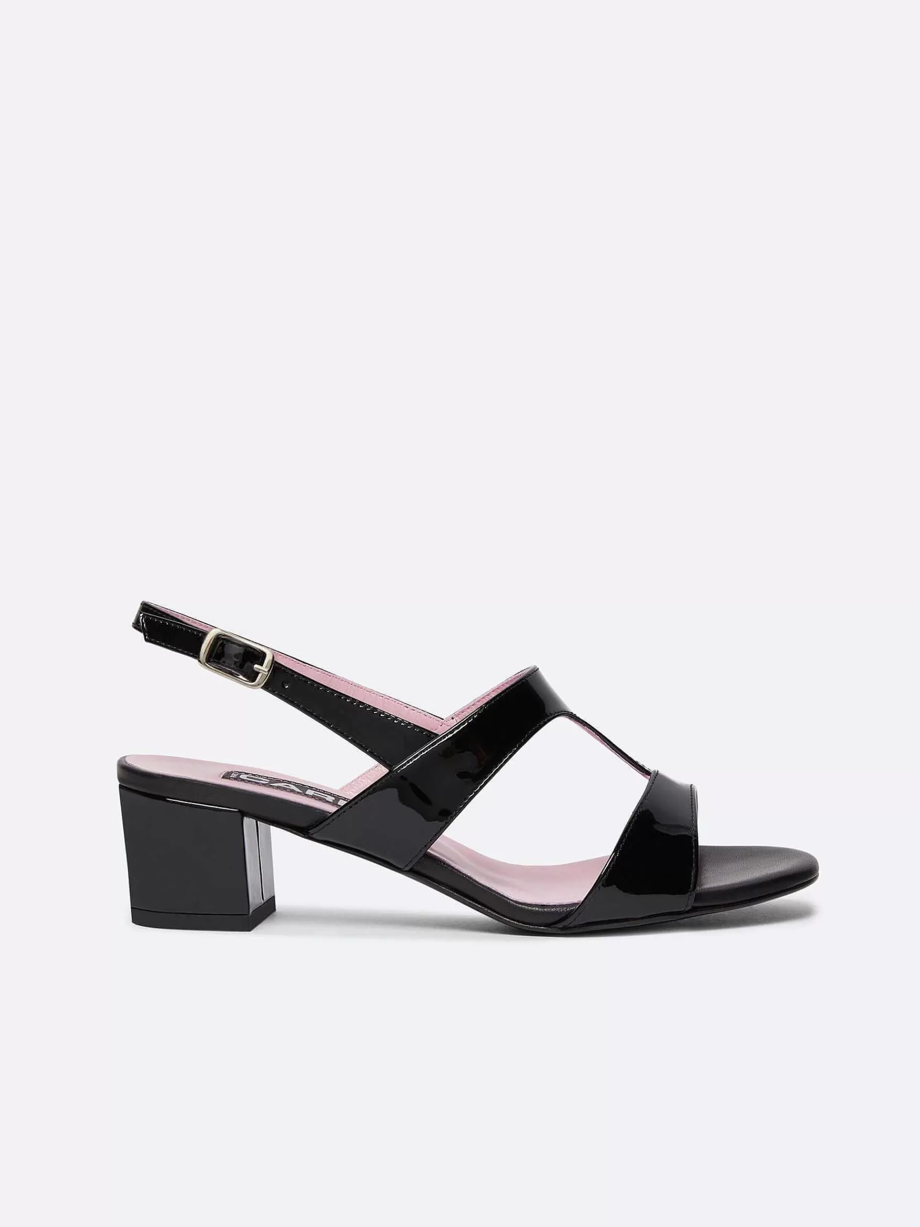 Women Carel Sandals And Mules-Black Patent Leather Sandals
