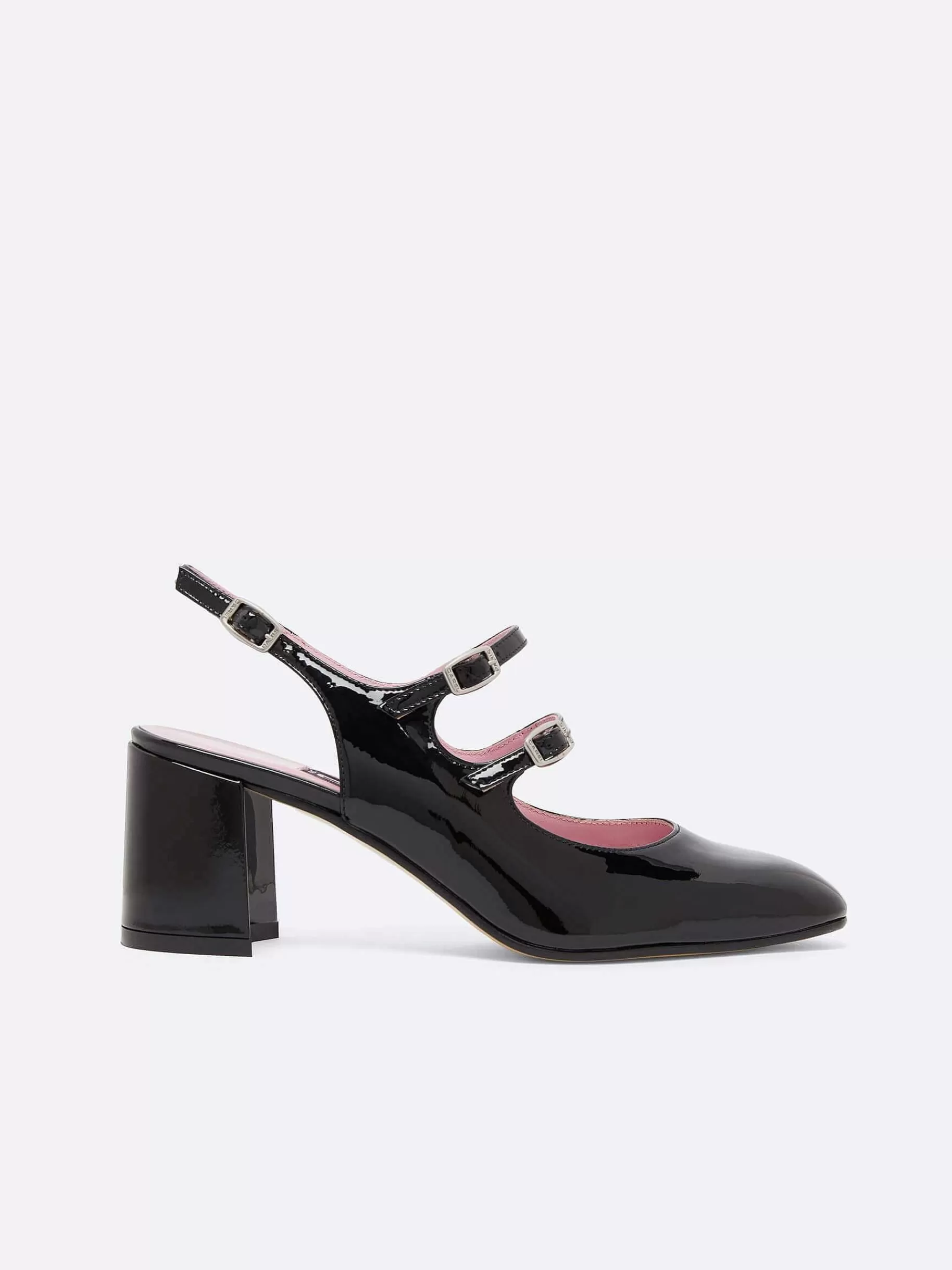 Women Carel Mary Janes-Black Patent Leather Slingback Mary Janes