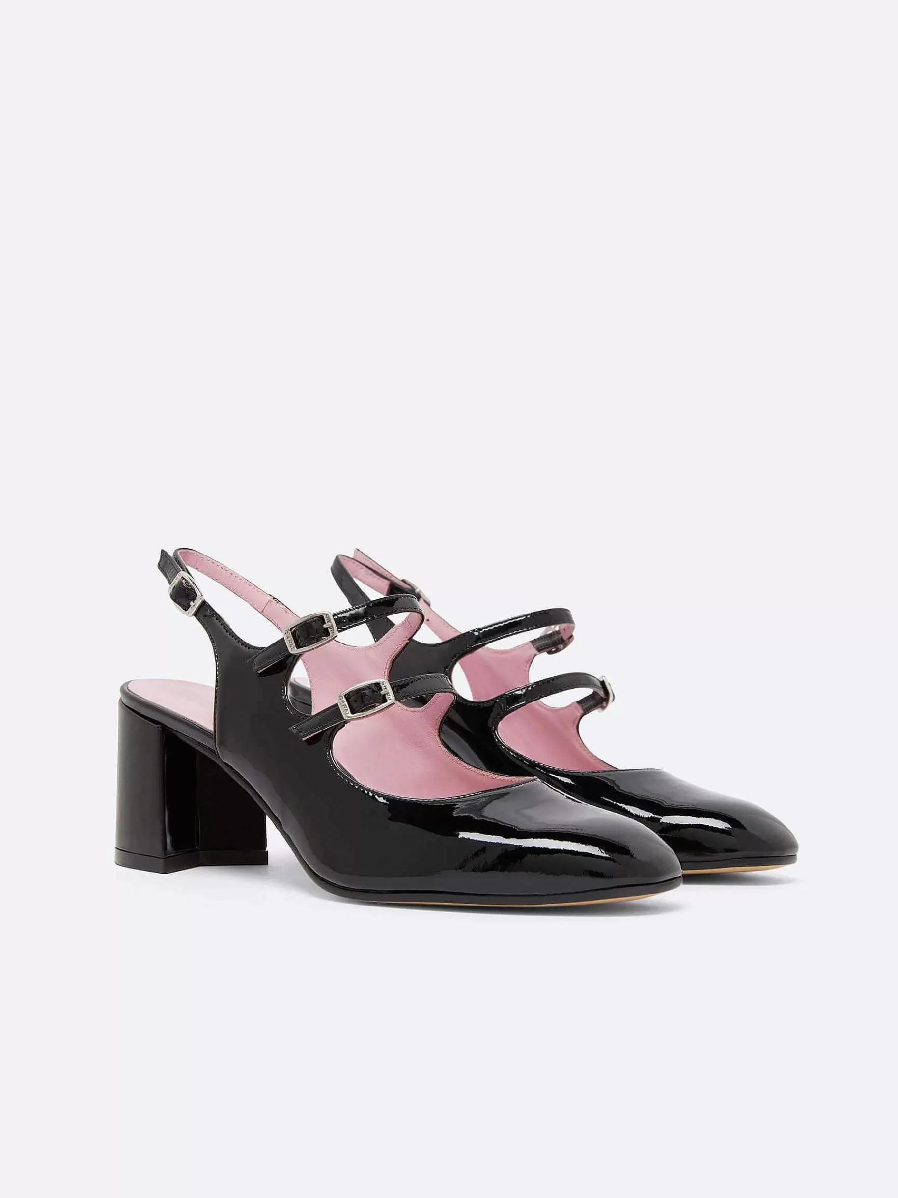 Women Carel Mary Janes-Black Patent Leather Slingback Mary Janes