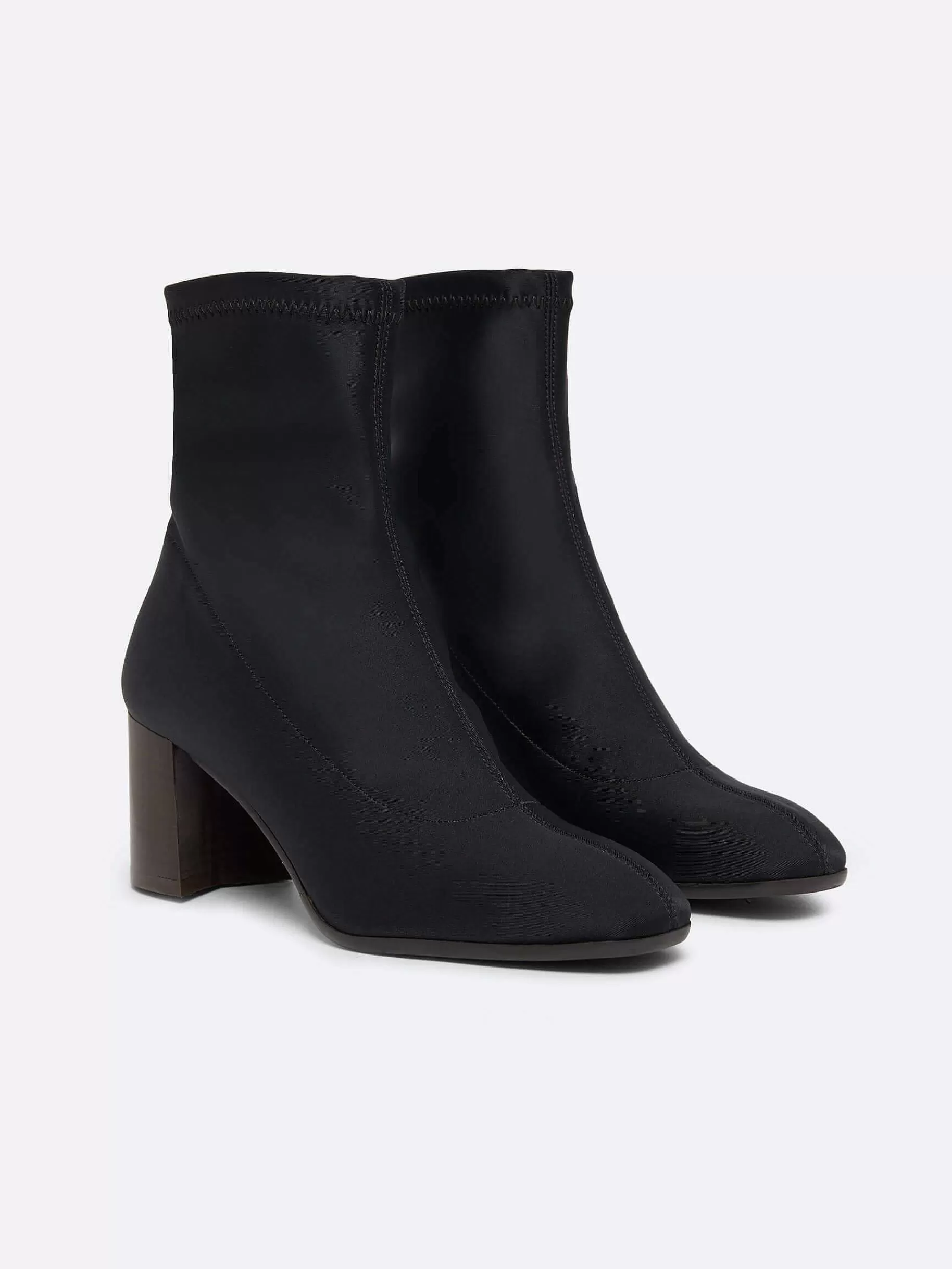 Women Carel Boots And Ankle Boots-Black Stretch Ankle Boots