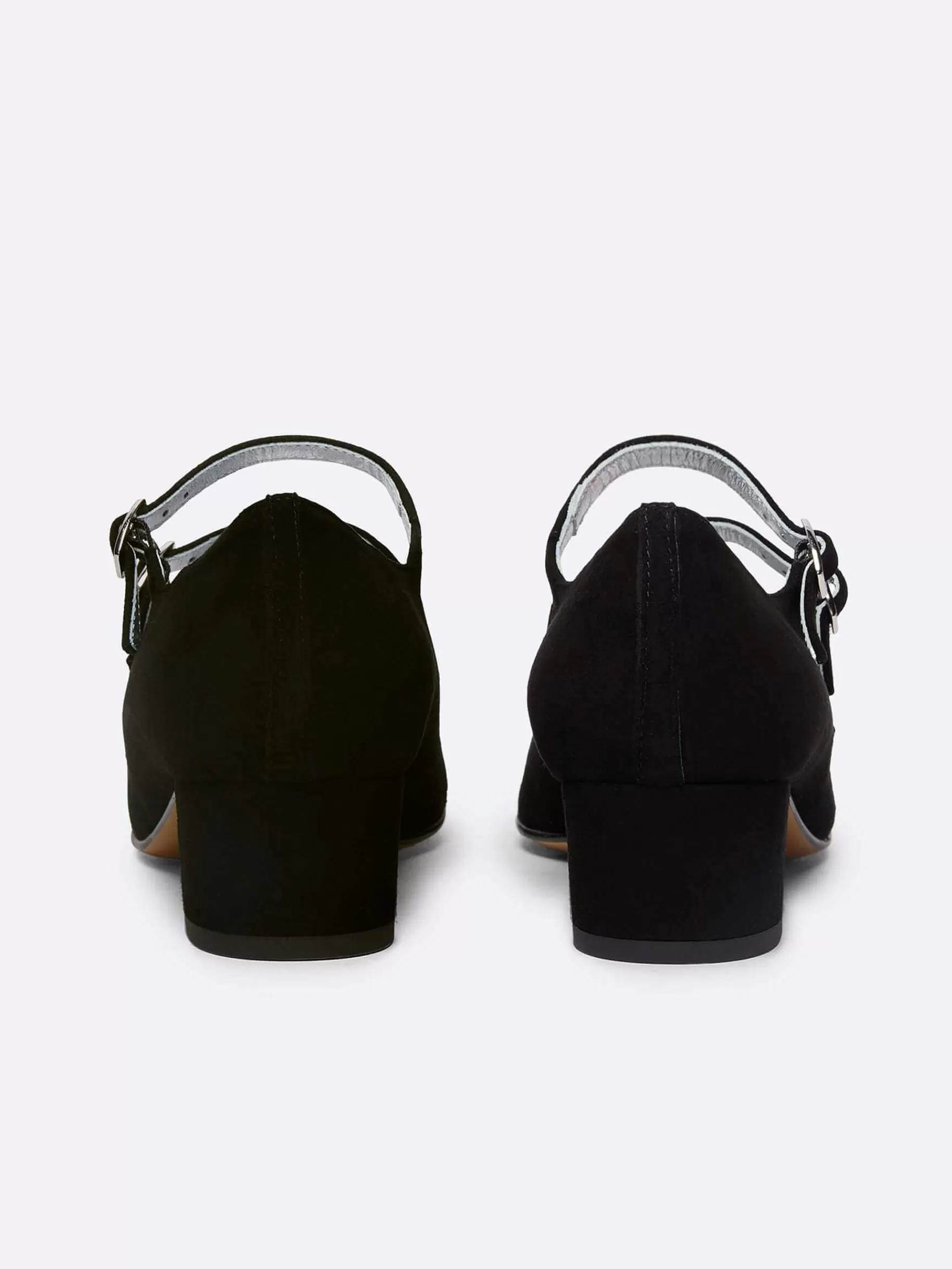 Women Carel Mary Janes-Black Suede Leather Mary Janes Pumps
