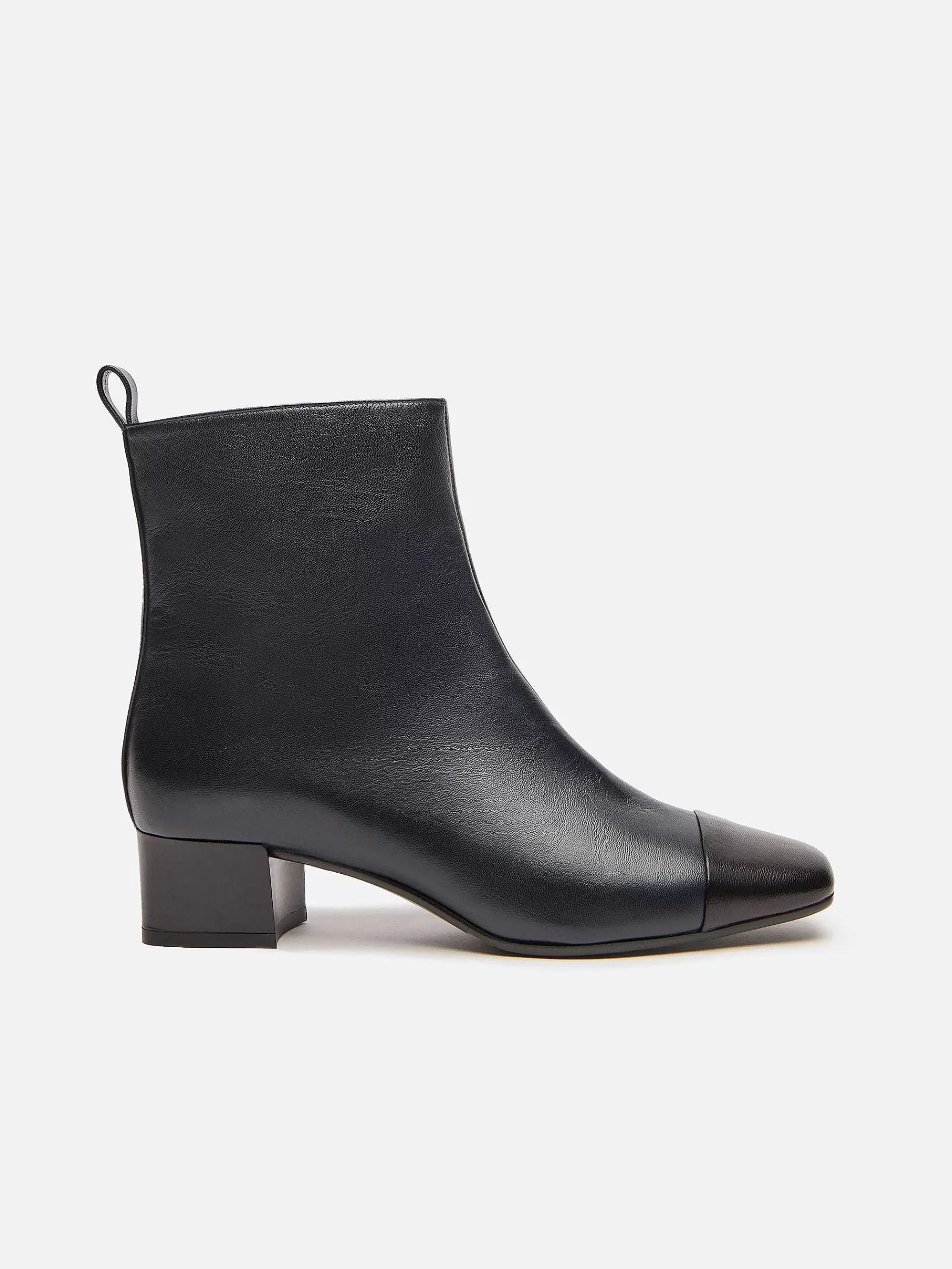 Women Carel Boots And Ankle Boots-Blue And Black Leather Ankle Boots