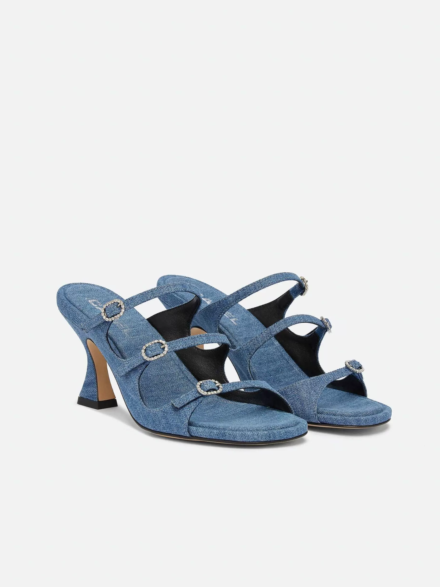 Women Carel Sandals And Mules-Blue Denim Mules