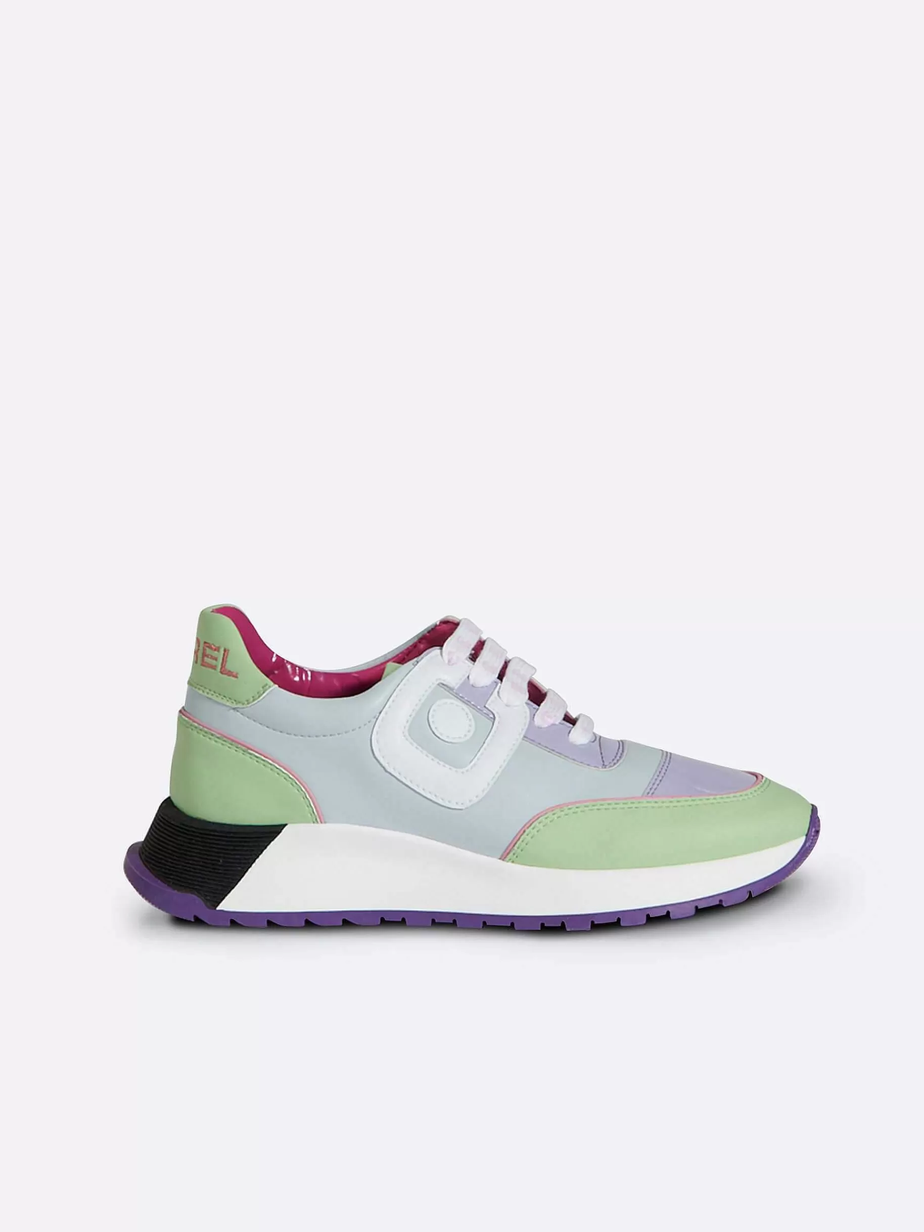 Women Carel Sneakers-Blue, Lilac And White Eco Nappa Sneakers