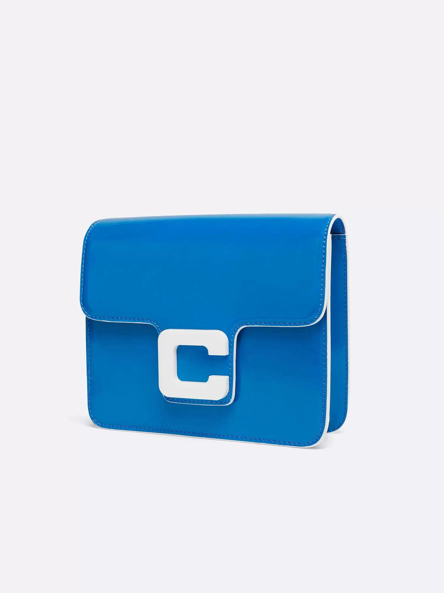 Women Carel Bags-Blue Patent Leather Bag