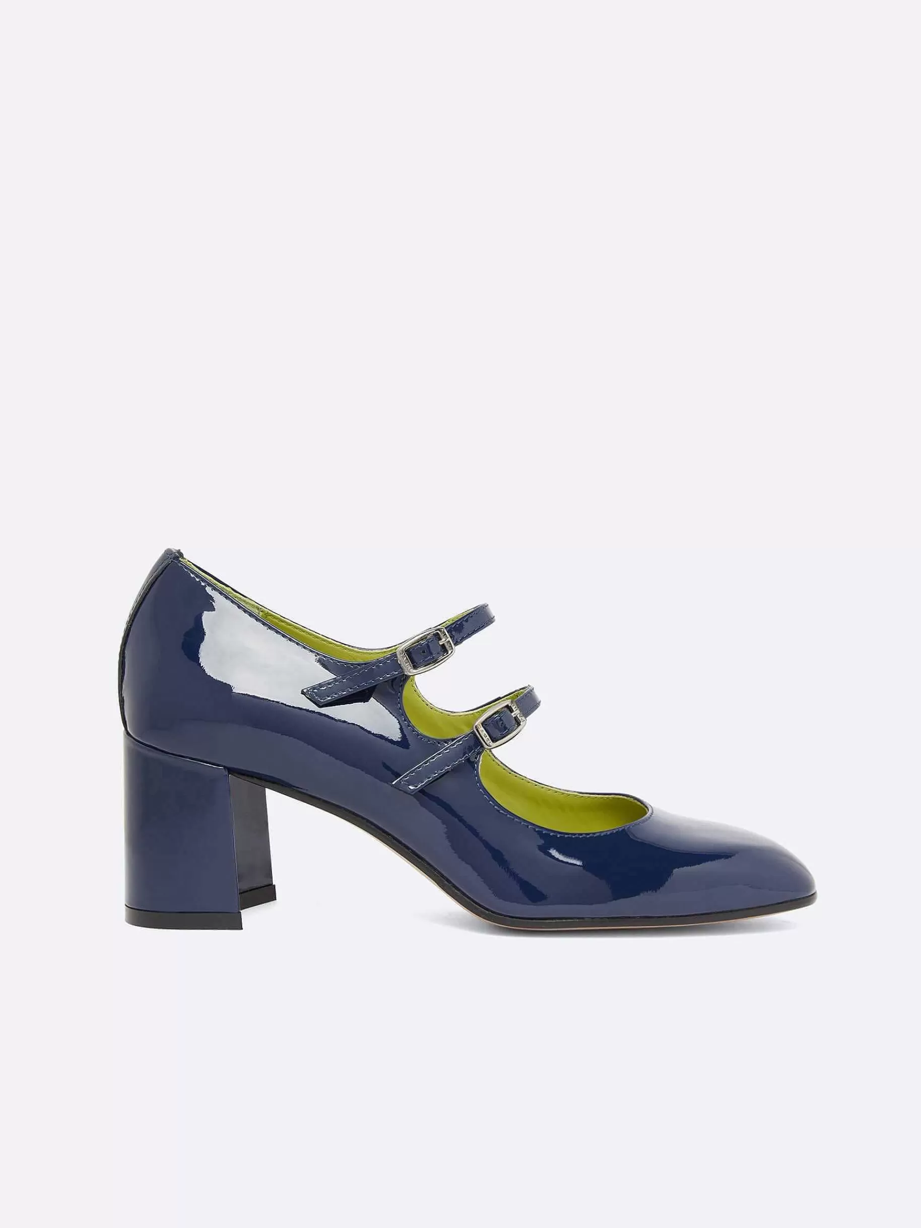 Women Carel Mary Janes-Blue Patent Leather Mary Janes Pumps
