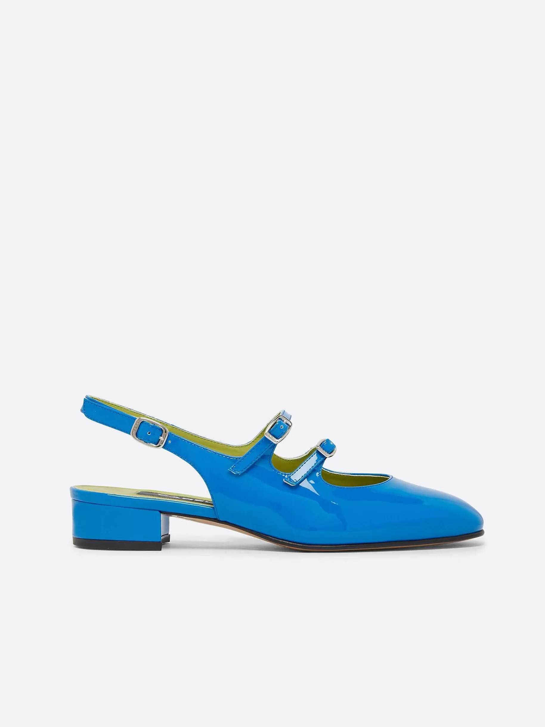 Women Carel Slingbacks-Blue Patent Leather Slingback Mary Janes