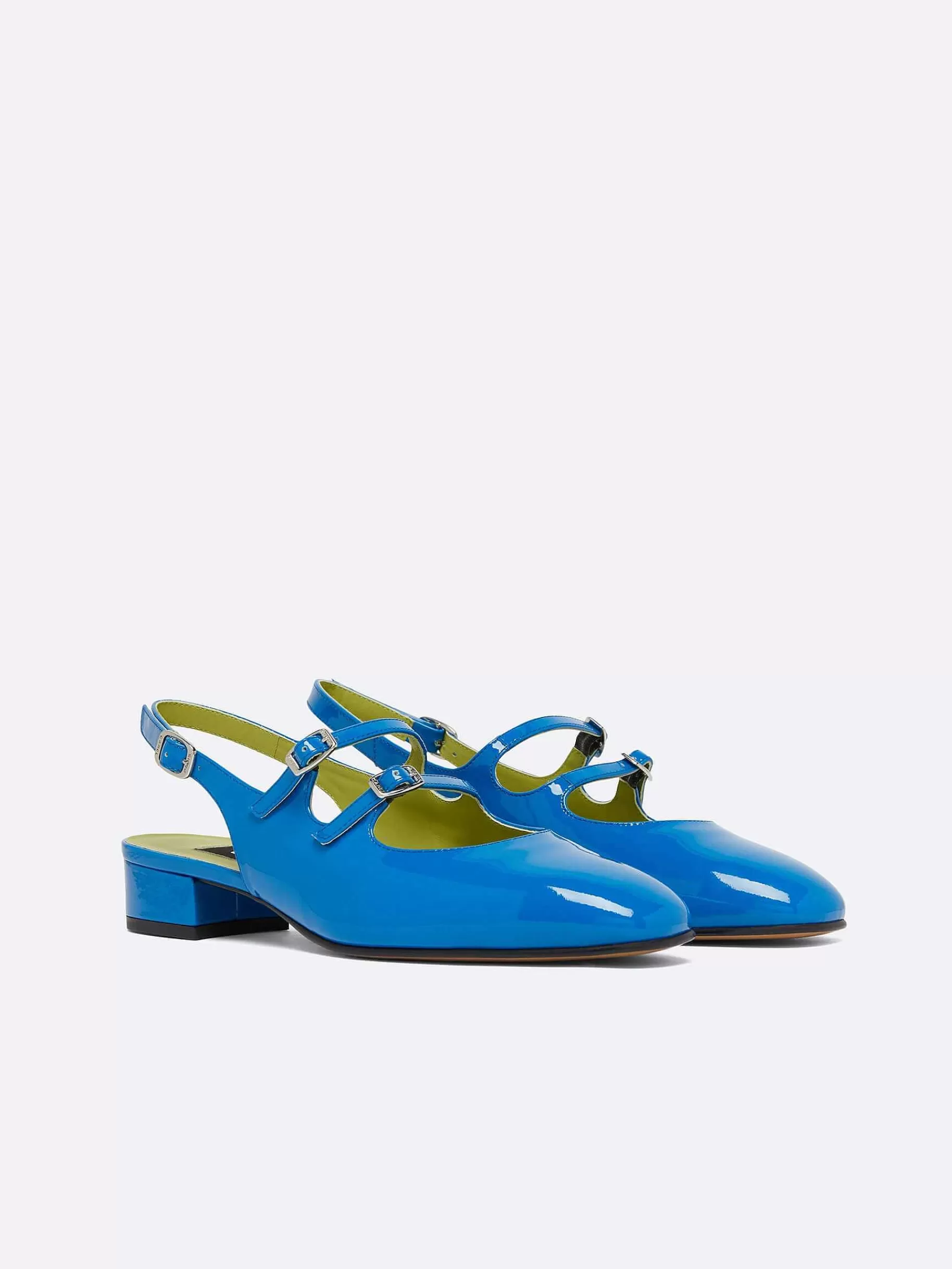 Women Carel Slingbacks-Blue Patent Leather Slingback Mary Janes