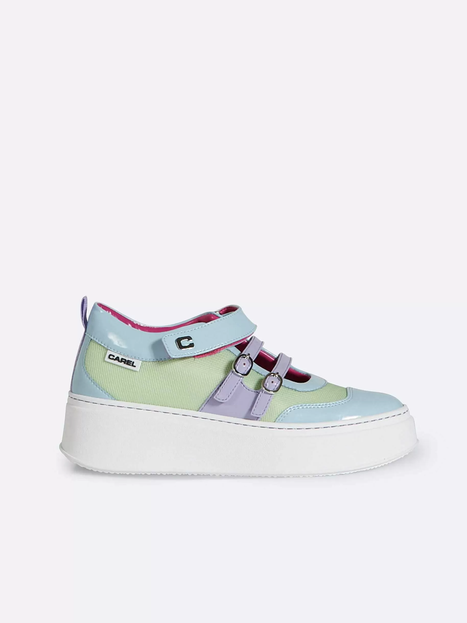 Women Carel Sneakers-Blue, Purple And Lilac Eco Patent Sneakers