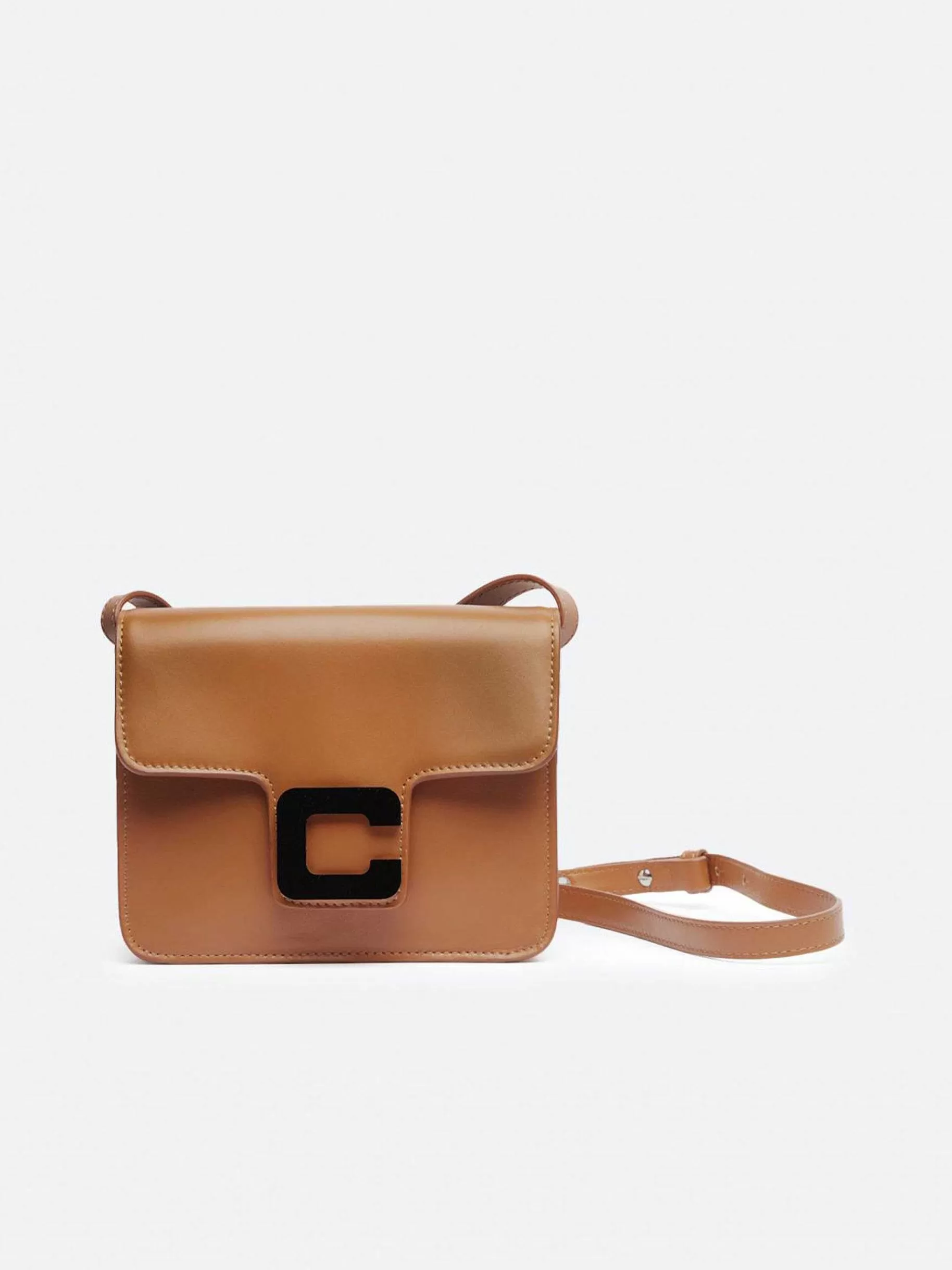 Women Carel Bags-Camel Leather Bag