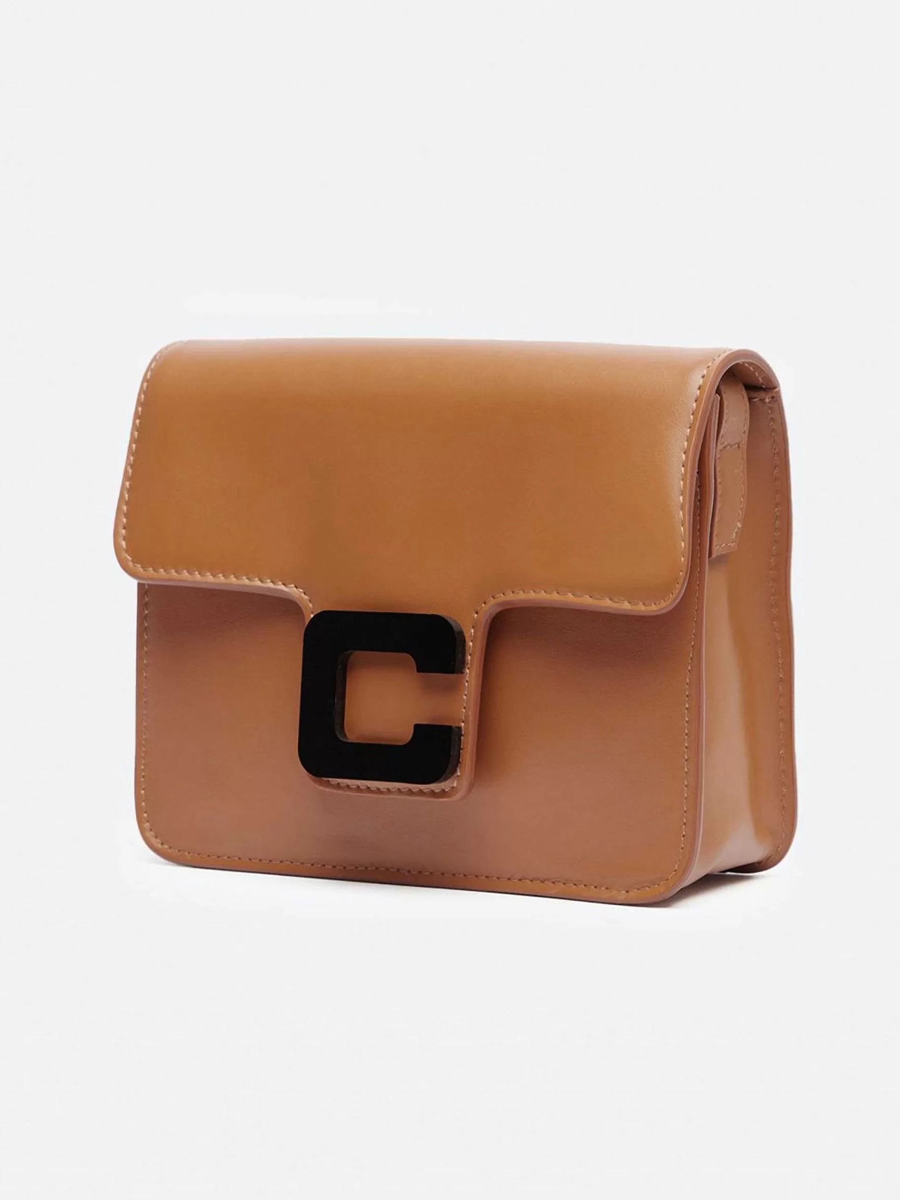 Women Carel Bags-Camel Leather Bag