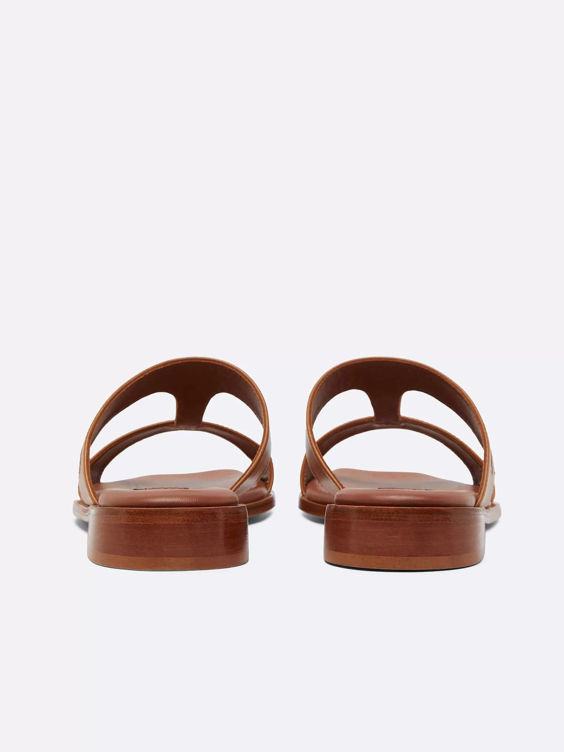 Women Carel Sandals And Mules-Camel Leather Flat Mules