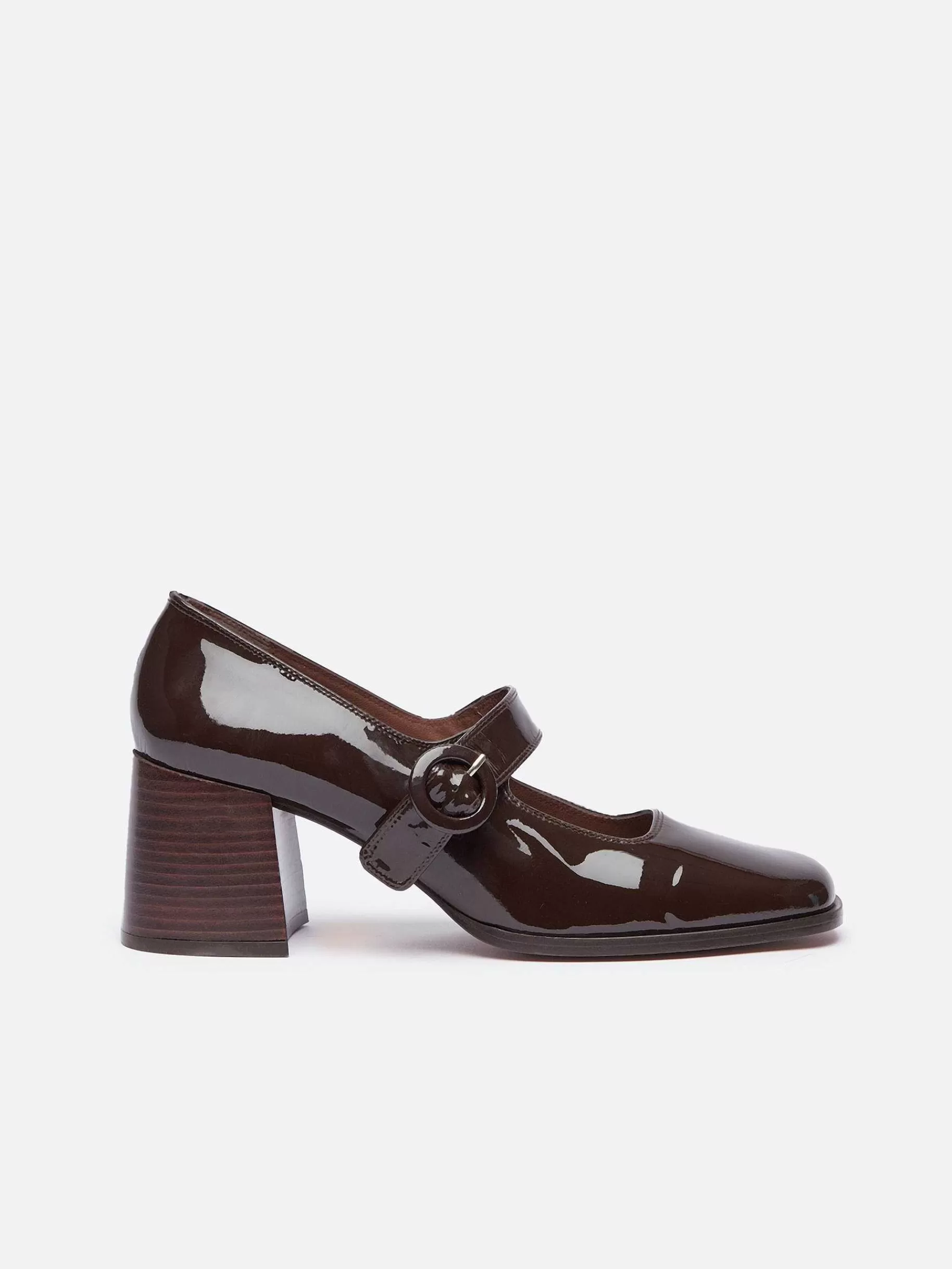 Women Carel Mary Janes-Chocolate Patent Leather Mary Janes Pumps