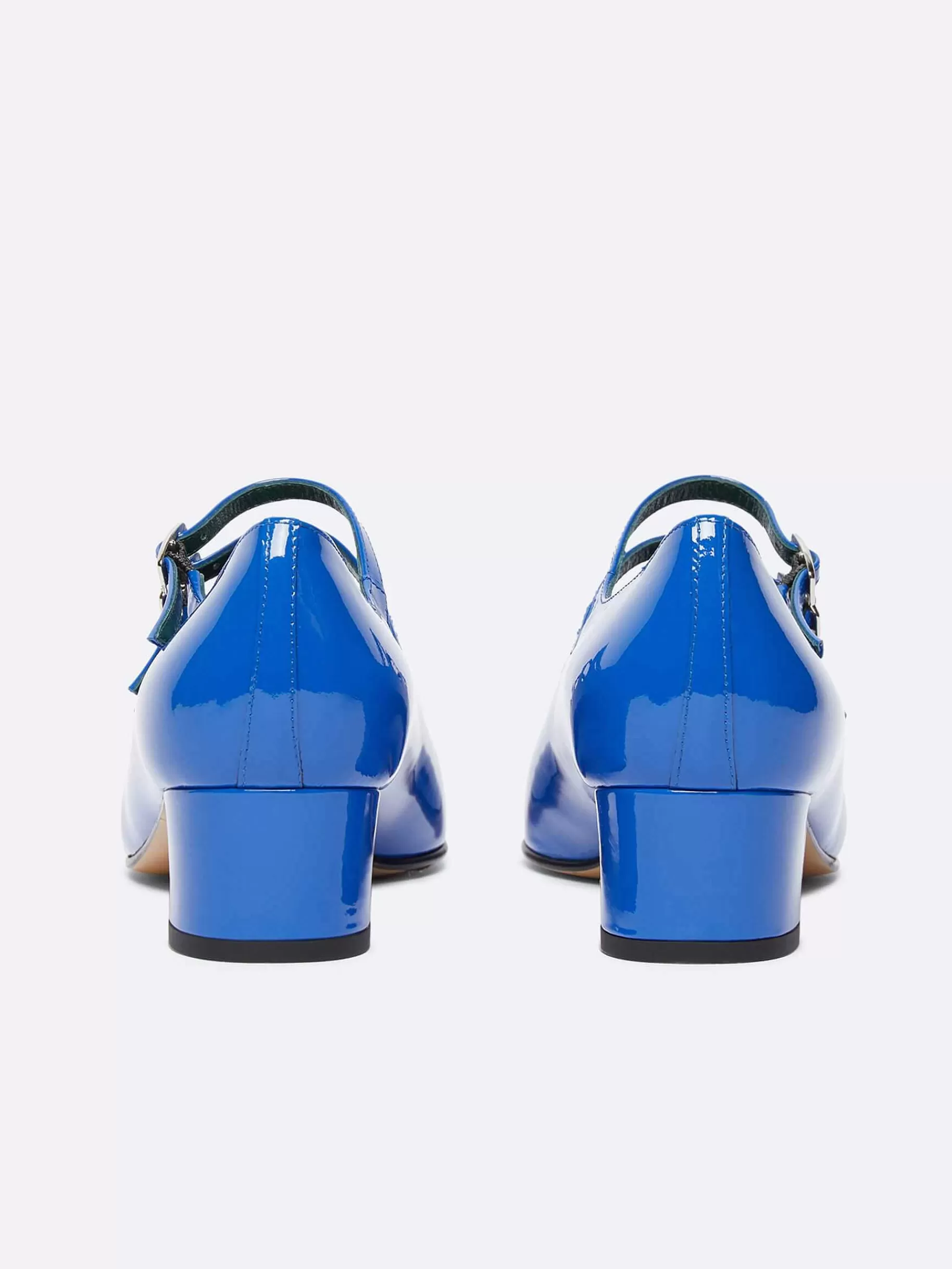 Women Carel Mary Janes-Electric Blue Patent Leather Mary Janes Pumps