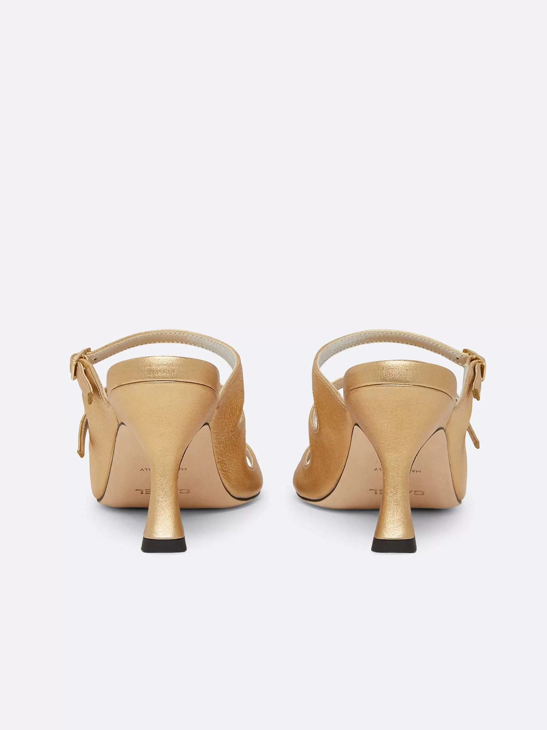 Women Carel Sandals And Mules-Gold Laminated Leather Mules