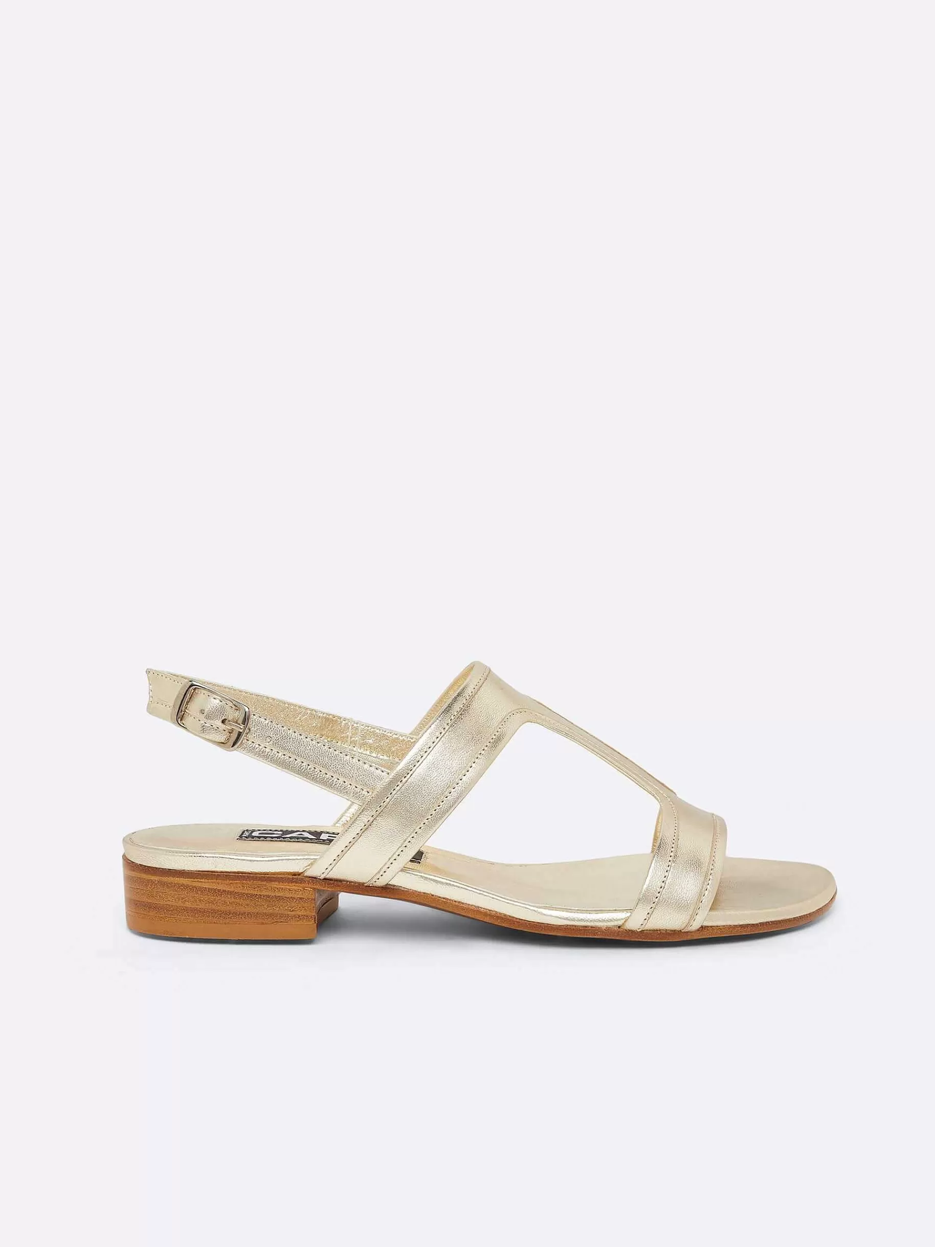 Women Carel Sandals And Mules-Laminated Platinum Leather Sandals