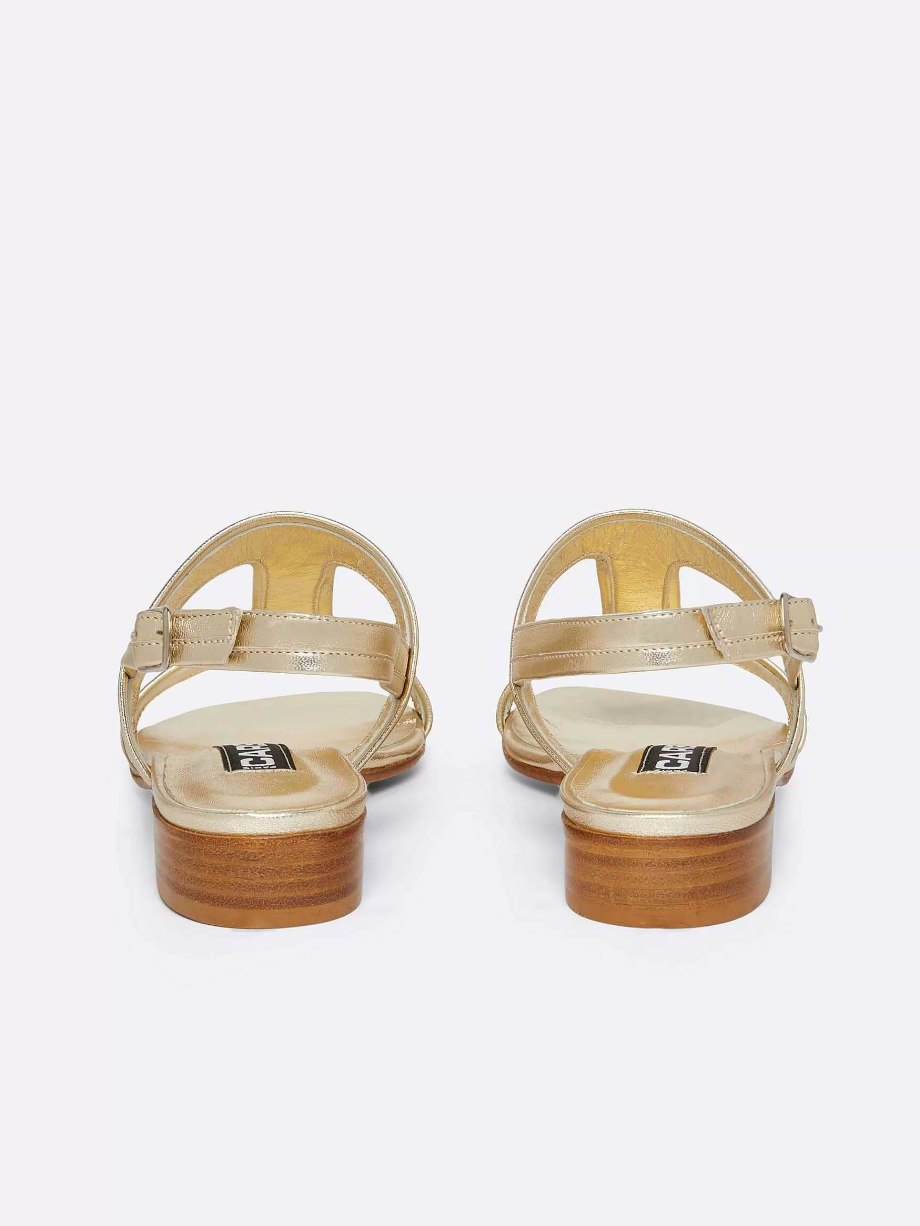 Women Carel Sandals And Mules-Laminated Platinum Leather Sandals