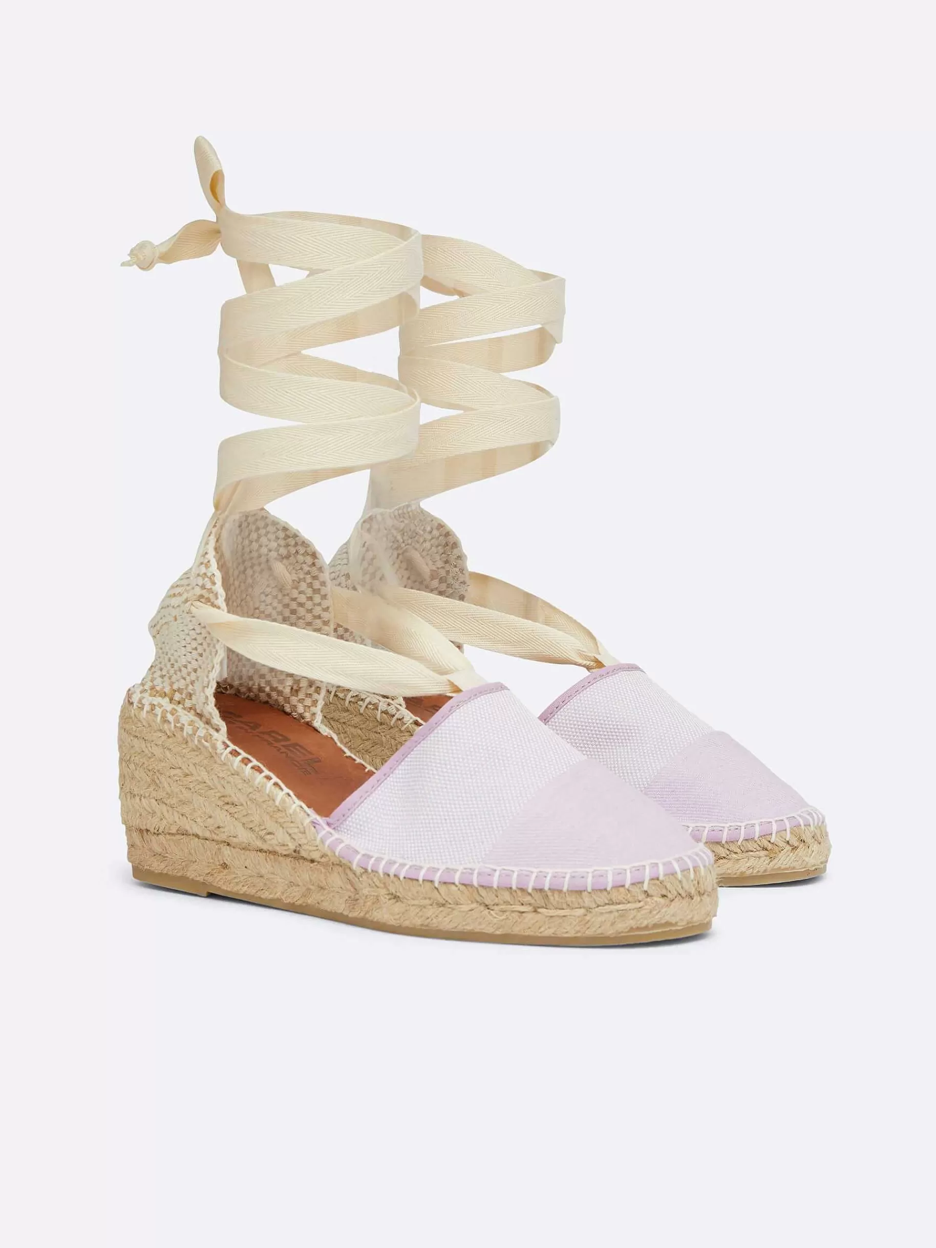 Women Carel Espadrilles-Lilac Fabric Wedge Espadrilles