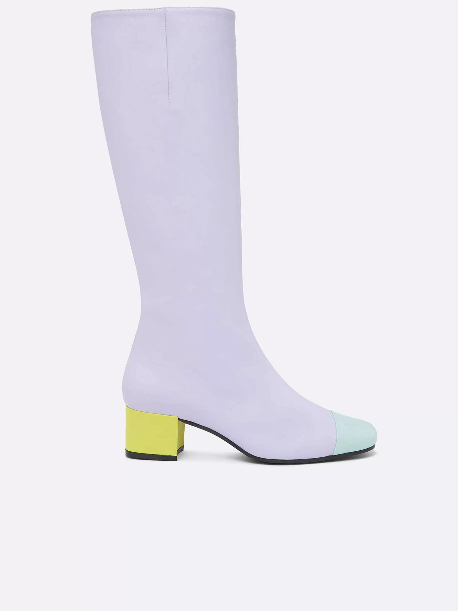 Women Carel Boots And Ankle Boots-Lilac, Mint And Lime Green Leather Boots