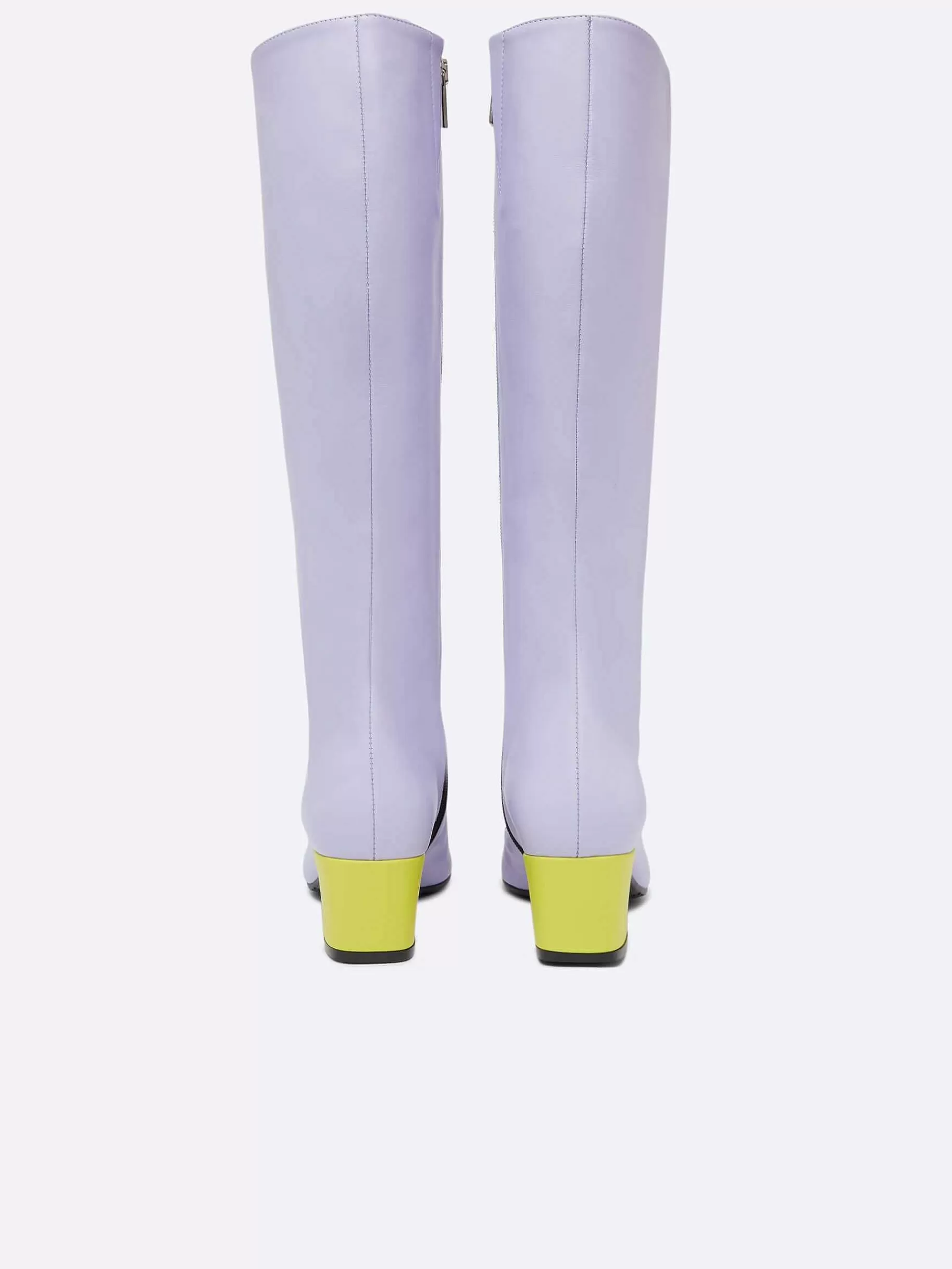 Women Carel Boots And Ankle Boots-Lilac, Mint And Lime Green Leather Boots