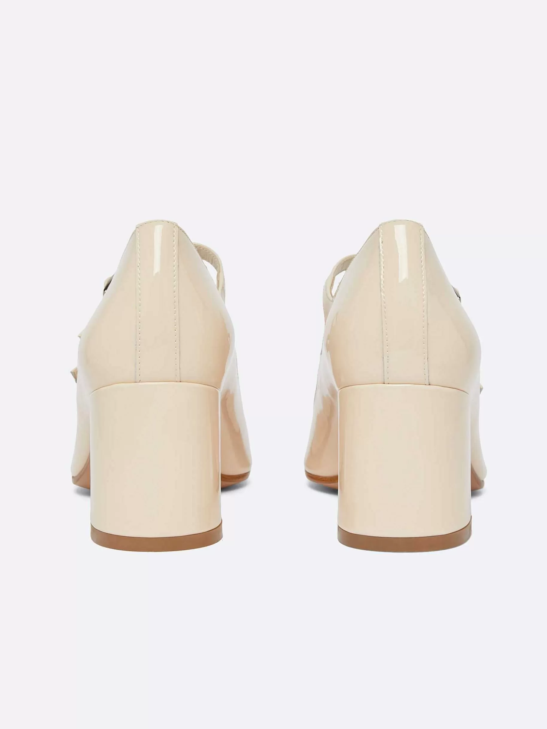 Women Carel Mary Janes-Nude Patent Leather Mary Janes Pumps