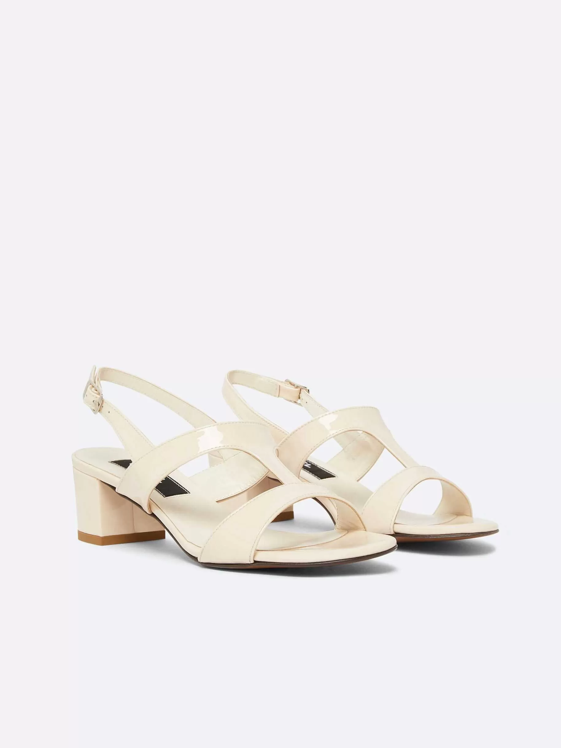 Women Carel Sandals And Mules-Nude Patent Leather Sandals