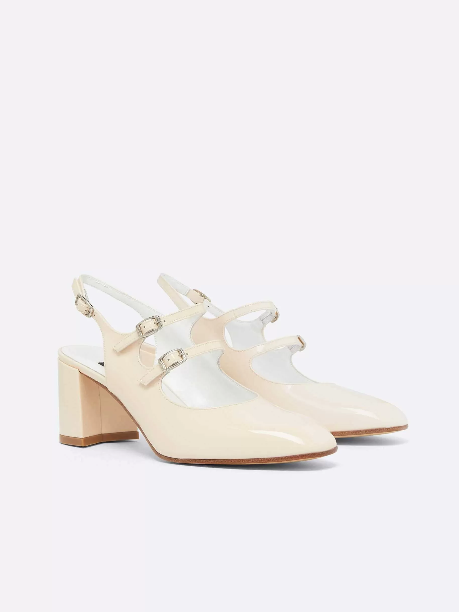 Women Carel Slingbacks-Nude Patent Leather Slingback Mary Janes