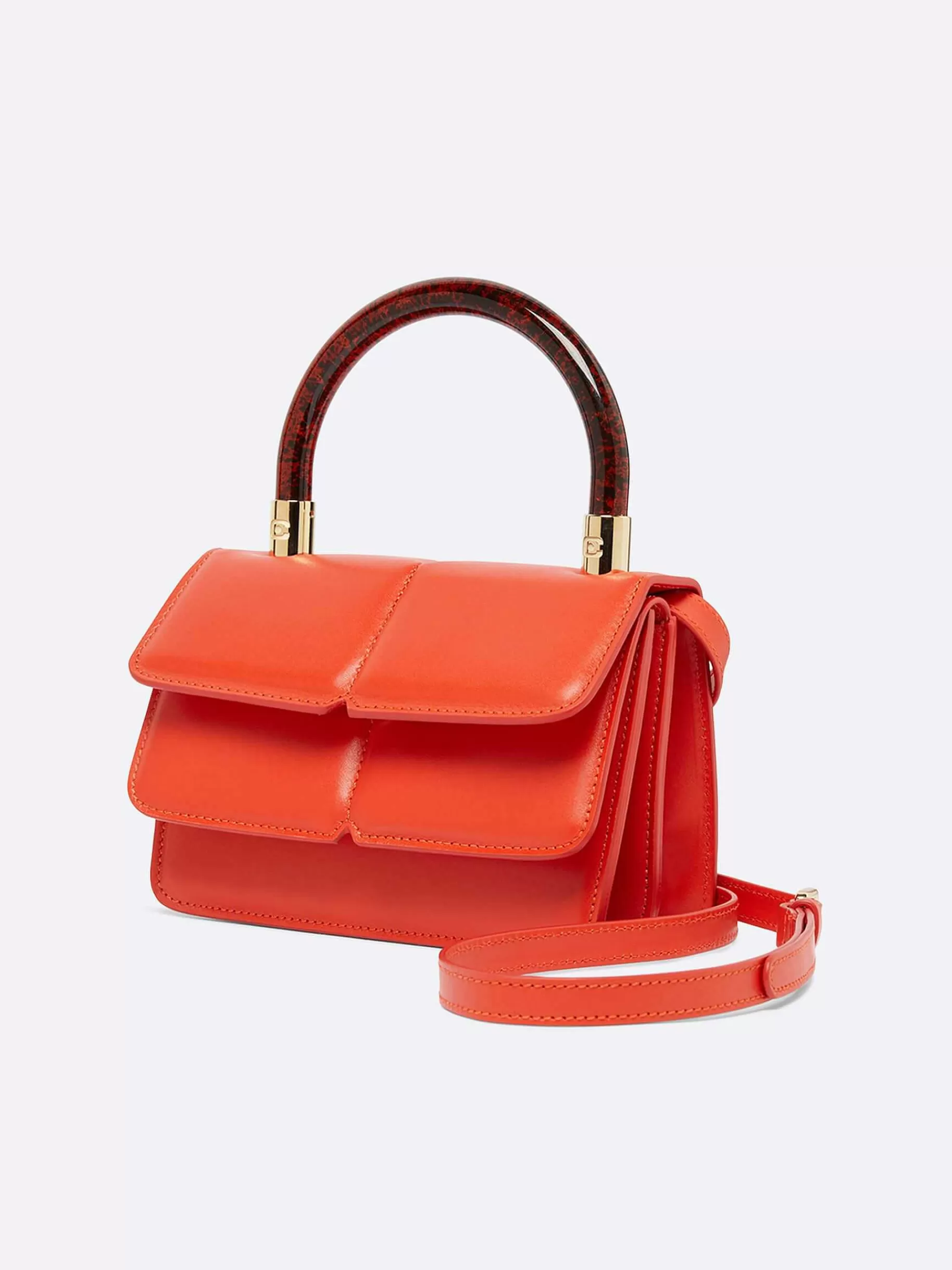Women Carel Bags-Orange Upcycled Leather Handbag