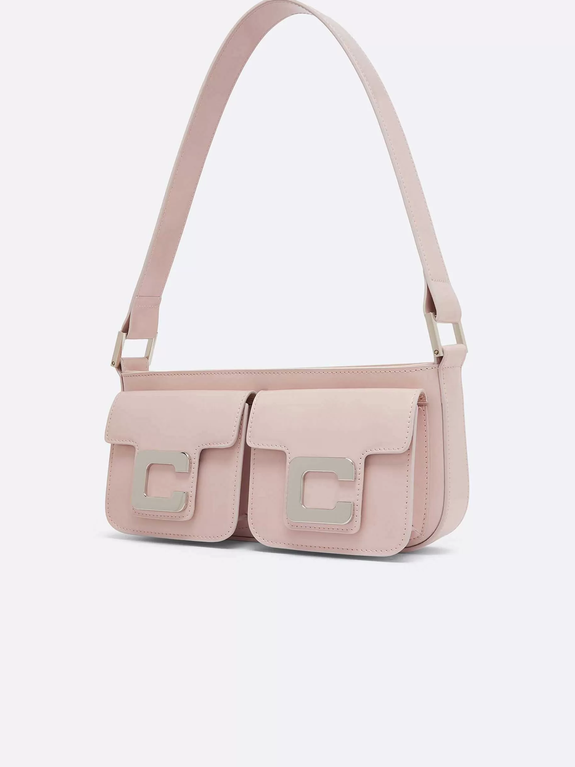 Women Carel Bags-Pale Pink Glossy Leather Bag