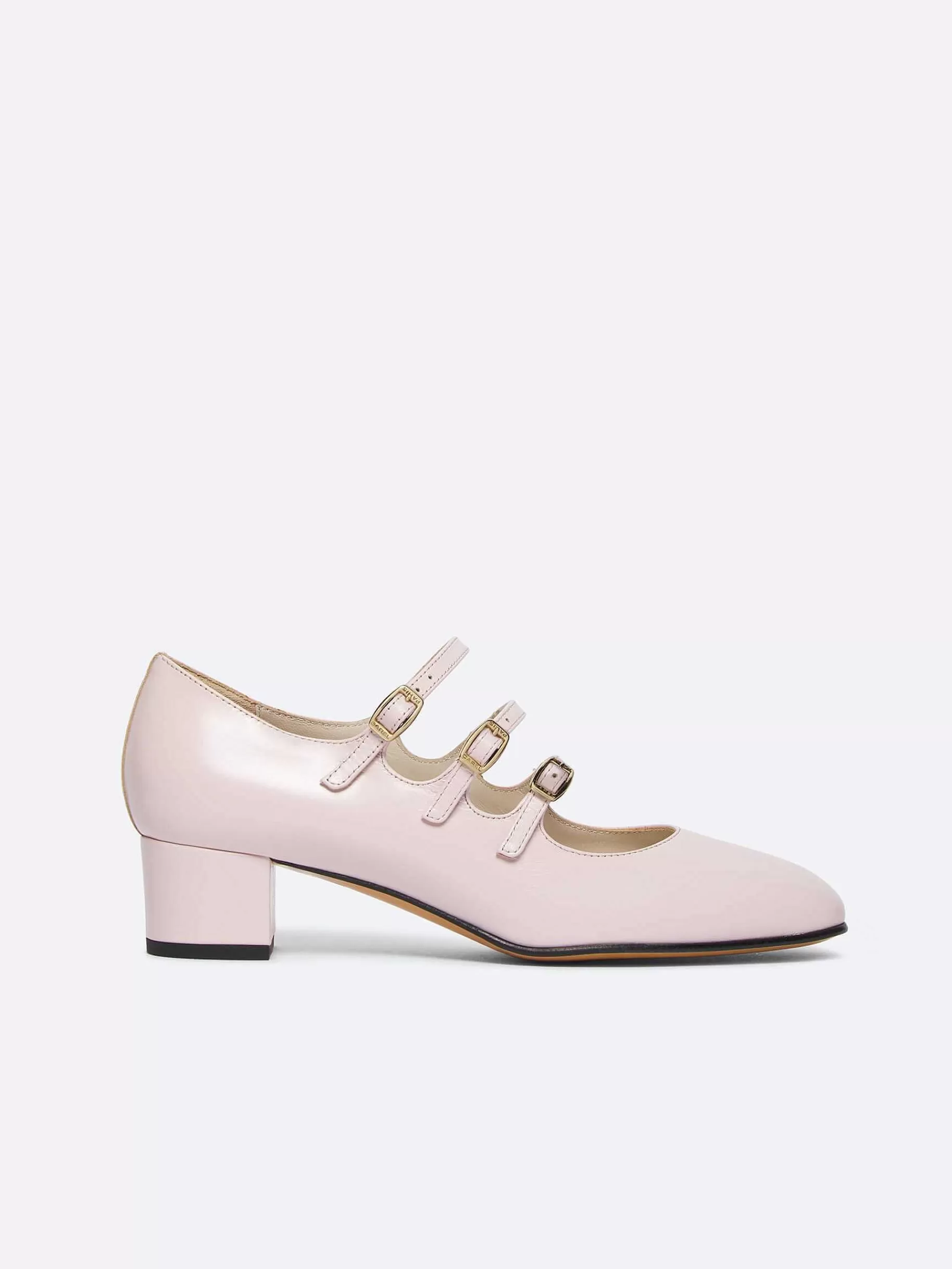 Women Carel Mary Janes-Pastel Pink Upcycled Leather Mary Janes Pumps
