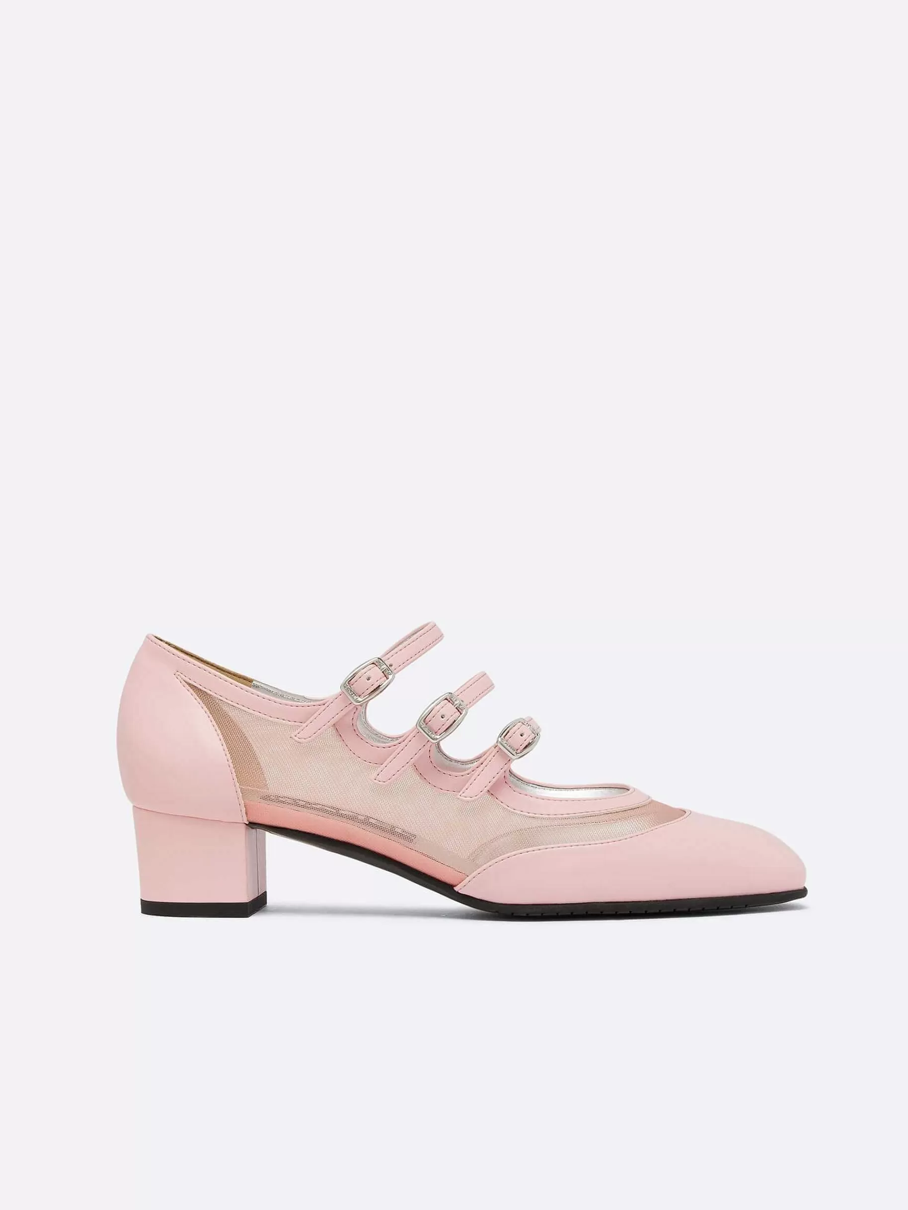 Women Carel Mary Janes-Pink Appleskin And Mesh Mary Janes Pumps