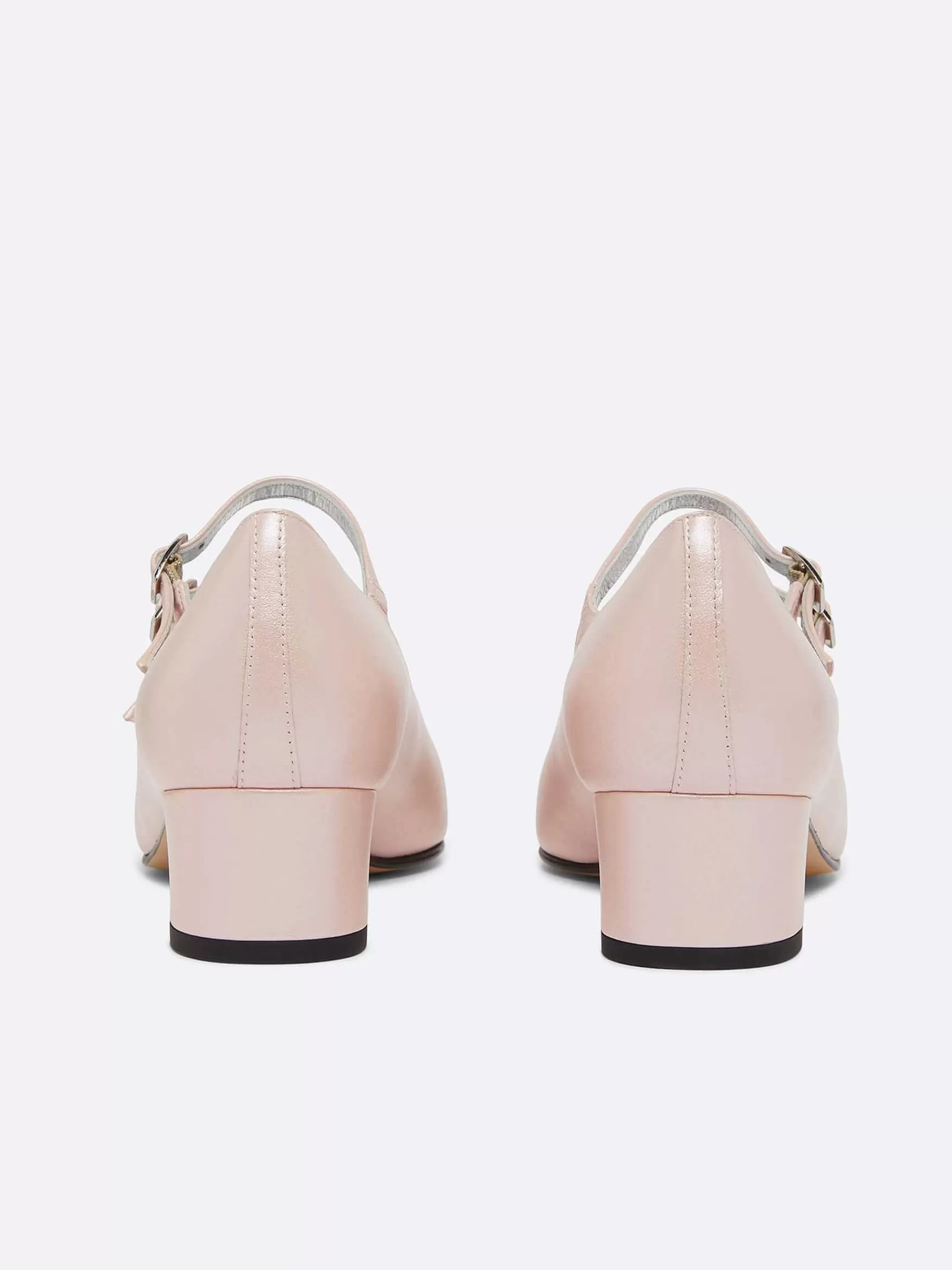 Women Carel Mary Janes-Pink Pearl Leather Mary Janes Pumps