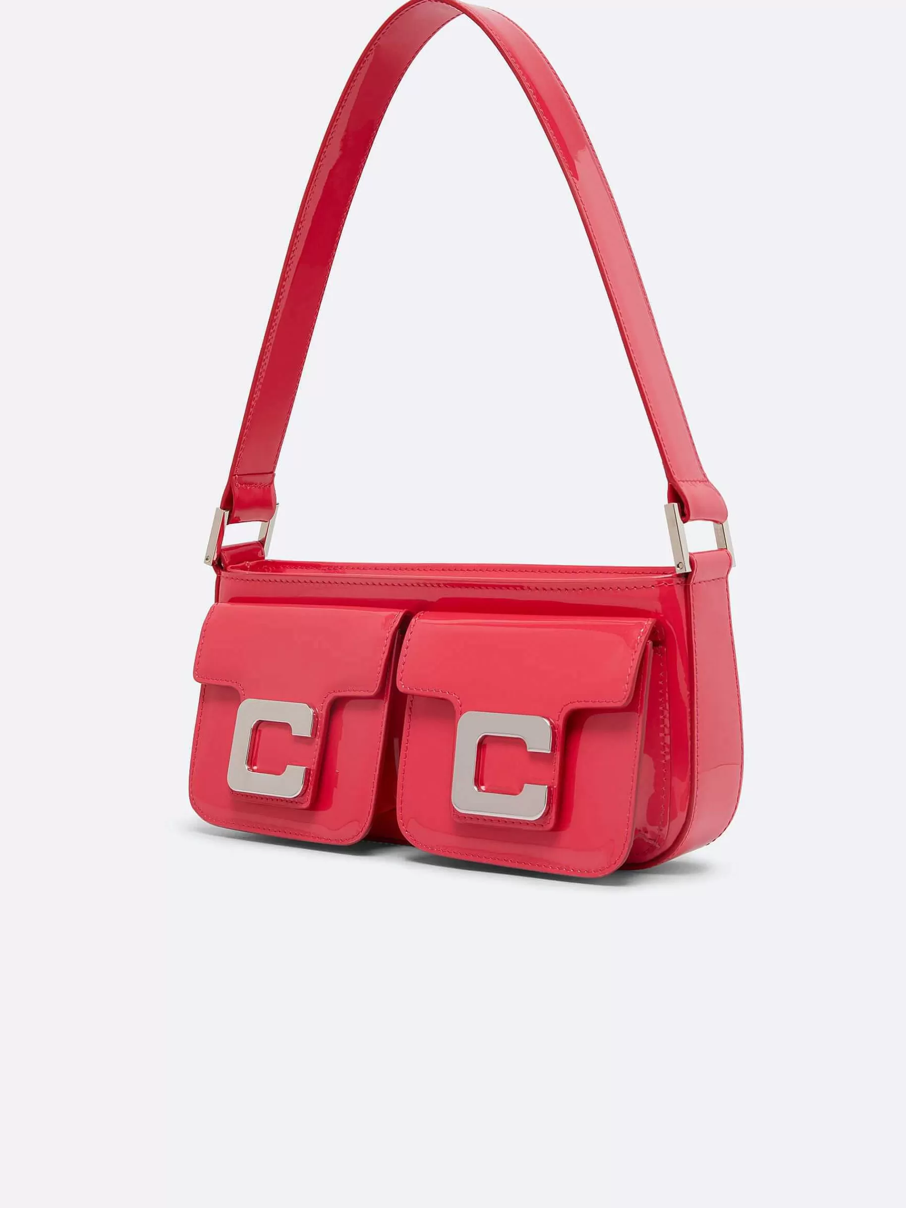 Women Carel Bags-Pink Upcycled Patent Leather Bag
