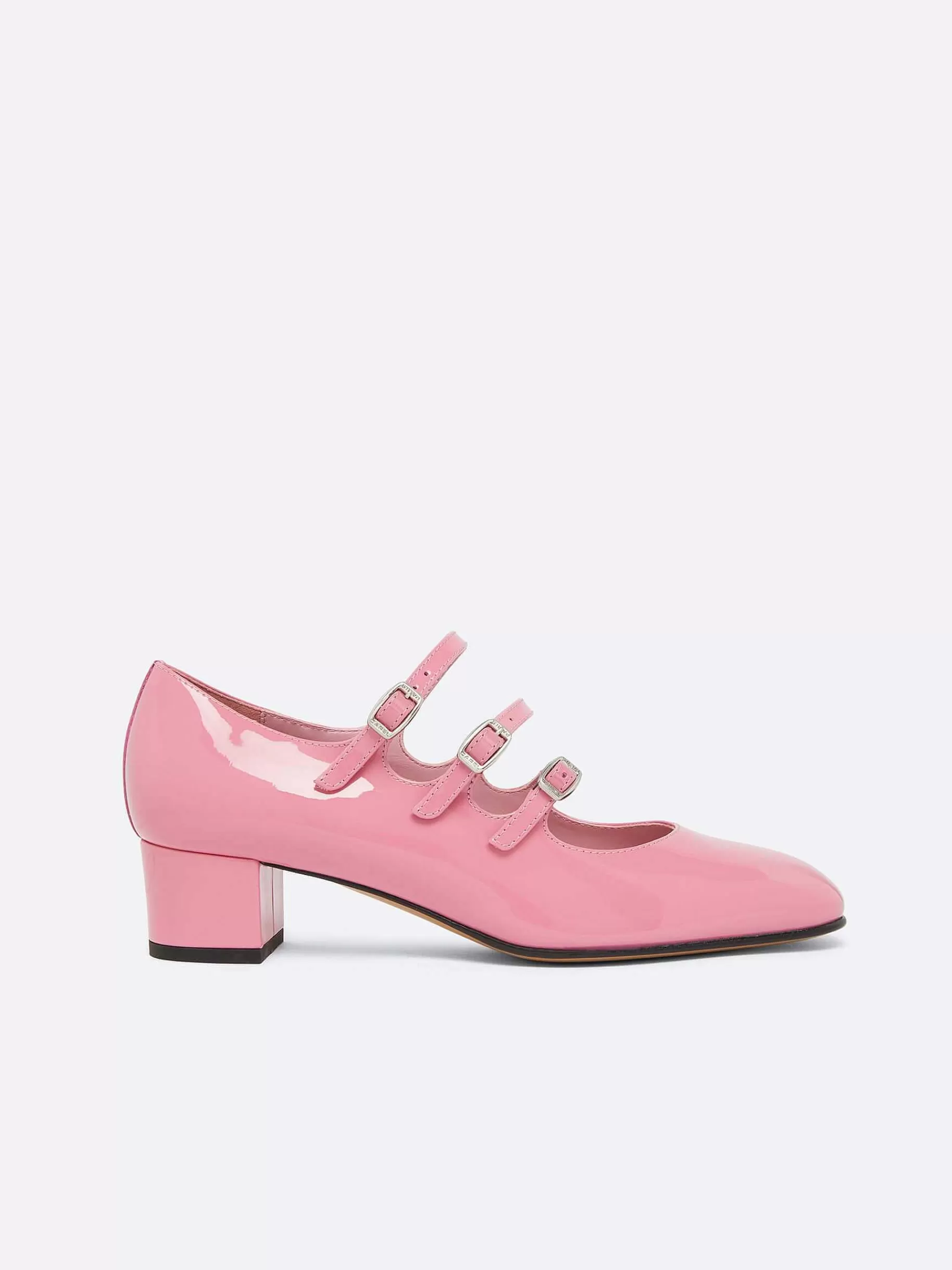 Women Carel Mary Janes-Pink Upcycled Patent Leather Mary Janes Pumps