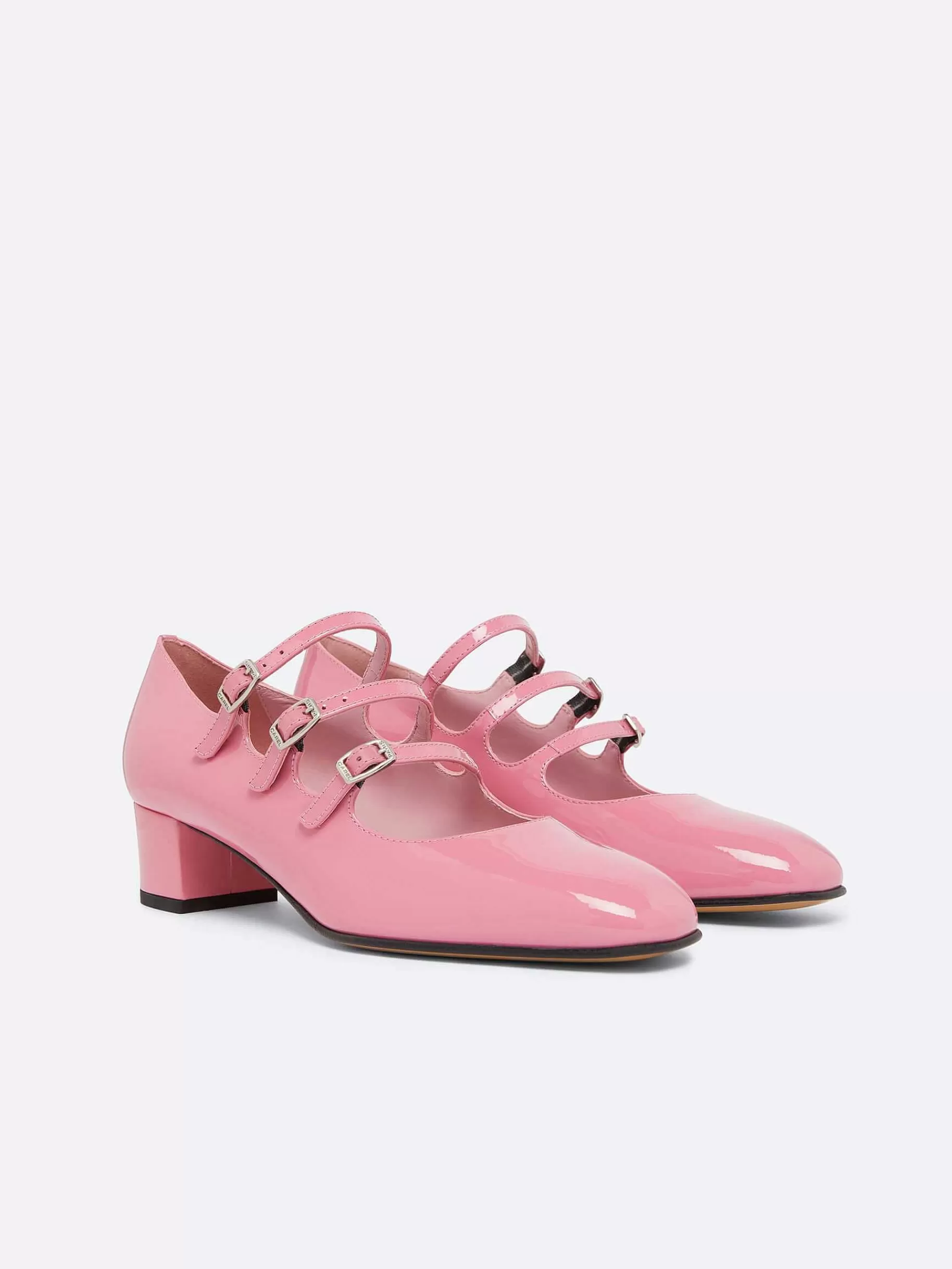 Women Carel Mary Janes-Pink Upcycled Patent Leather Mary Janes Pumps