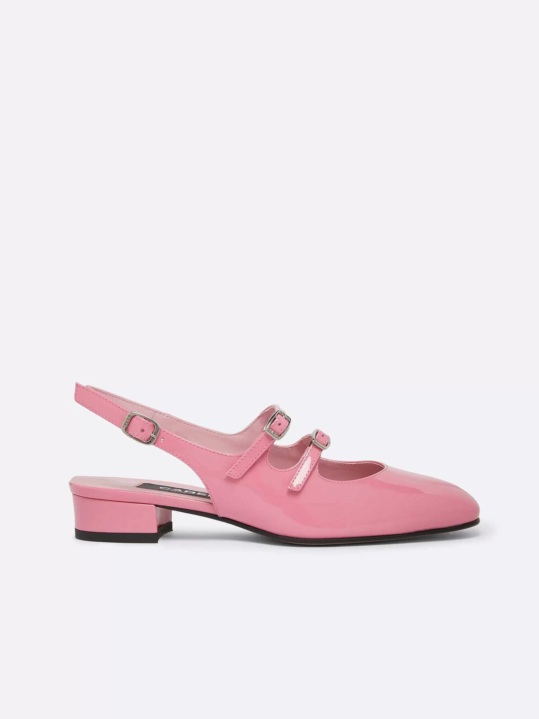 Women Carel Slingbacks-Pink Upcycled Patent Leather Slingback Mary Janes