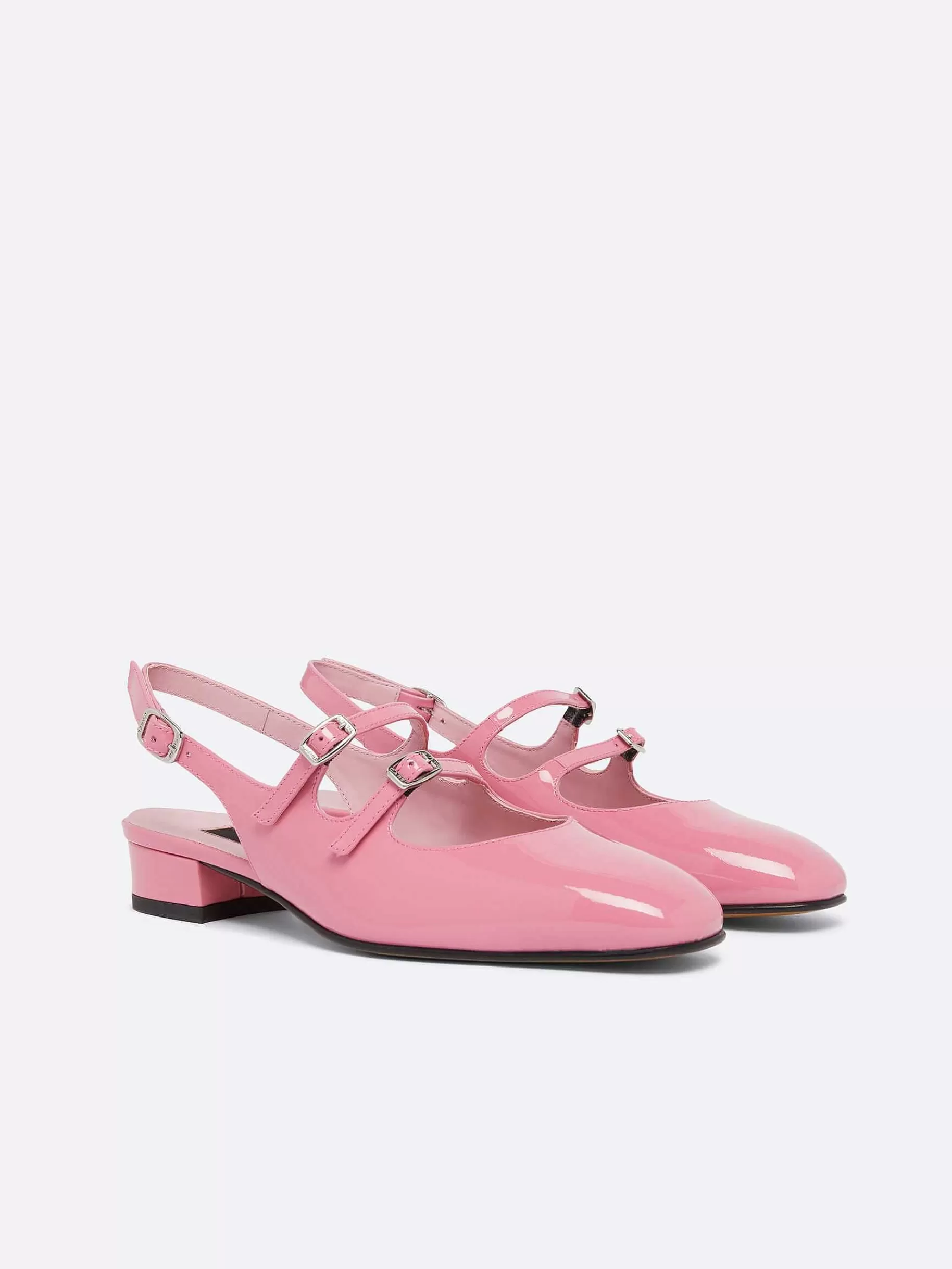 Women Carel Slingbacks-Pink Upcycled Patent Leather Slingback Mary Janes
