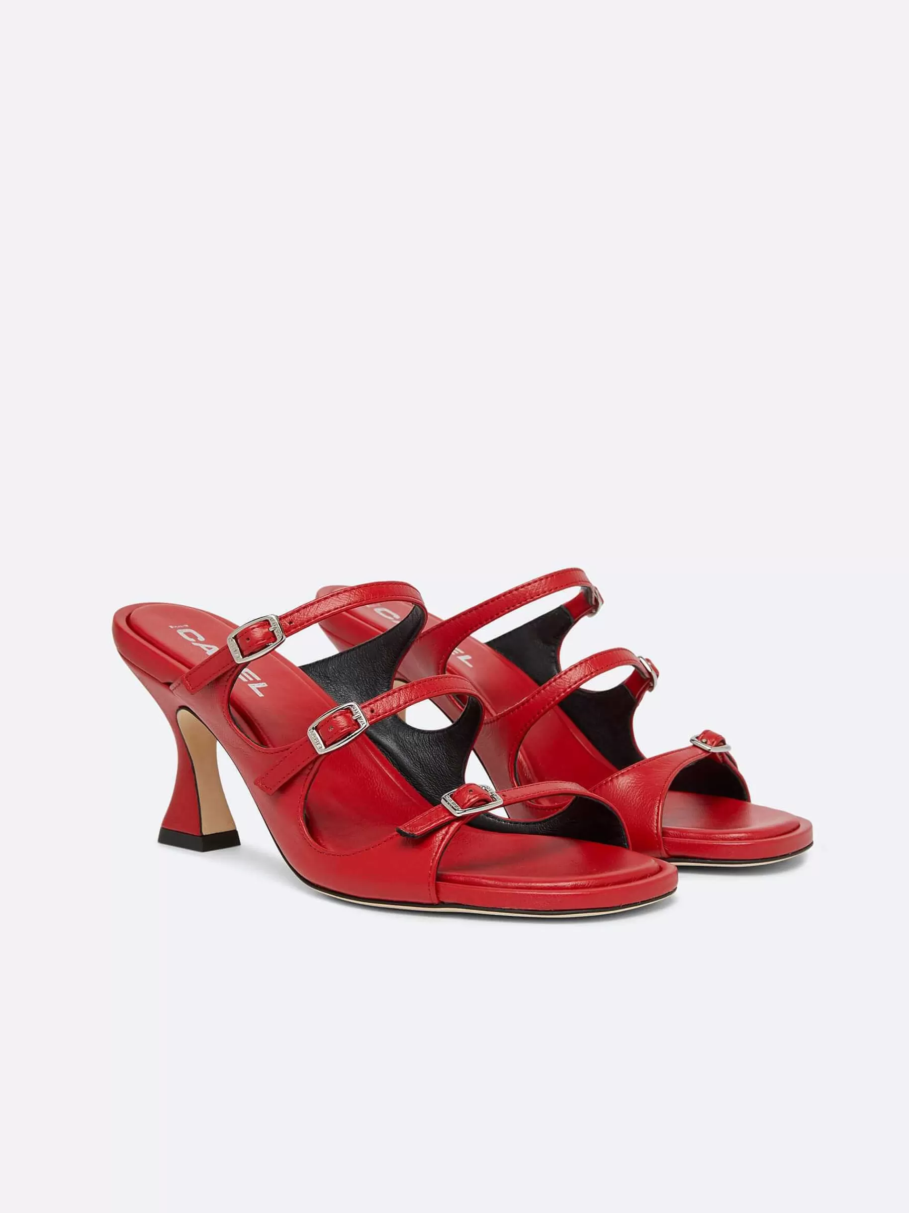 Women Carel Sandals And Mules-Red Leather Mules