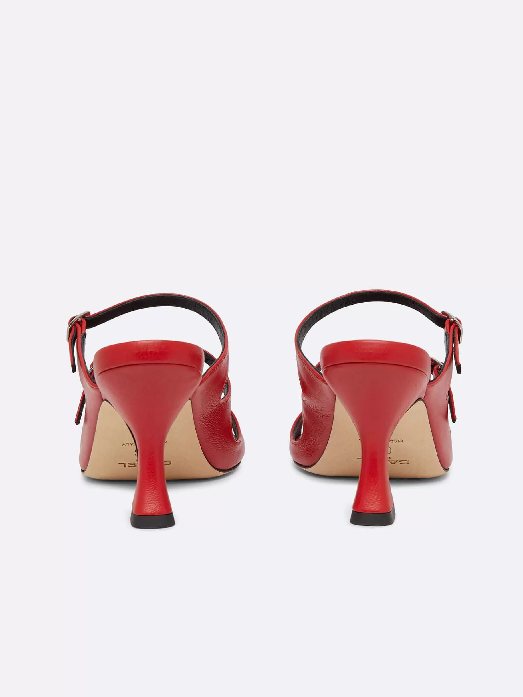 Women Carel Sandals And Mules-Red Leather Mules