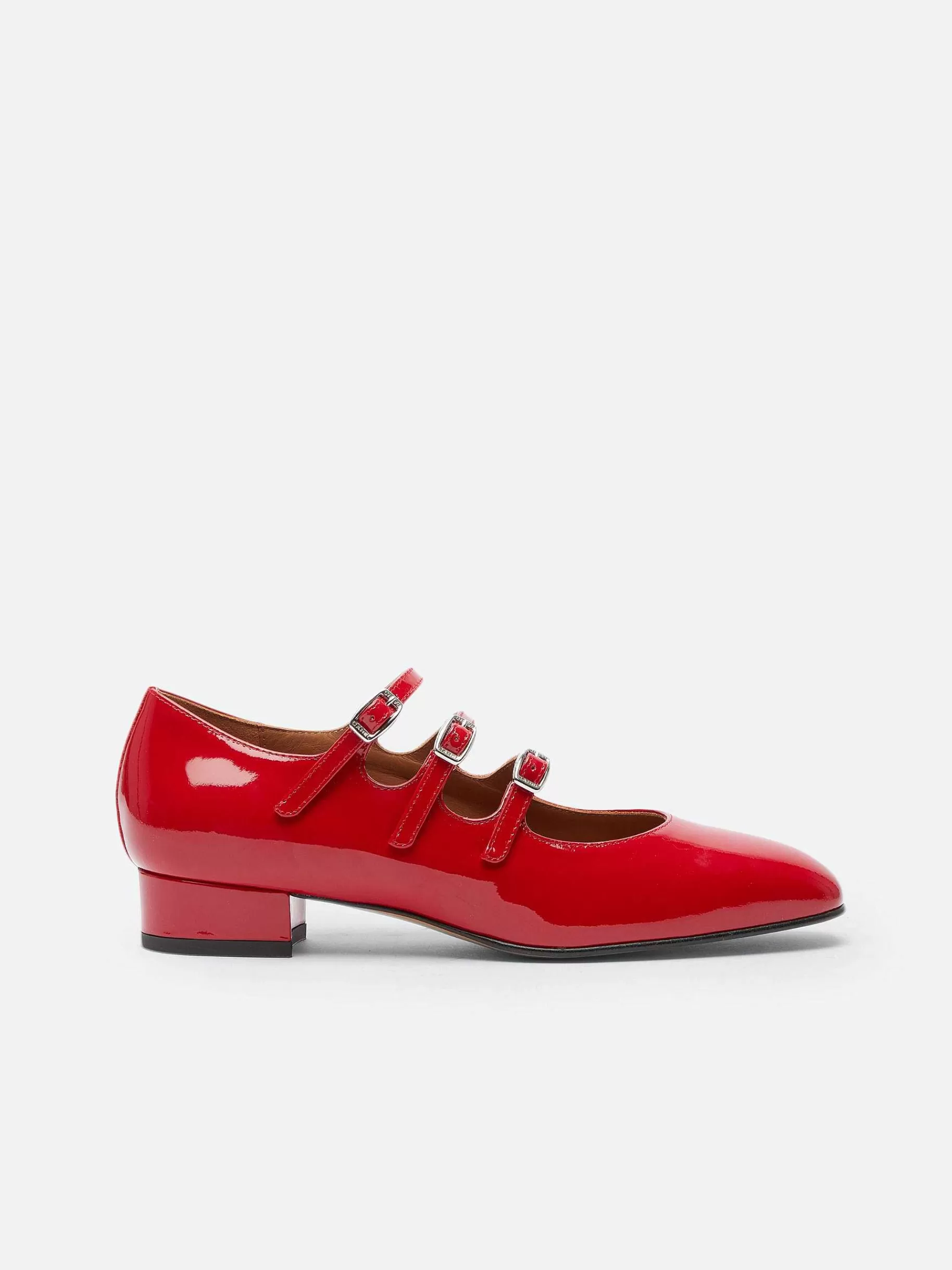 Women Carel Ballet Flats-Red Patent Leather Mary Janes Ballet Flats