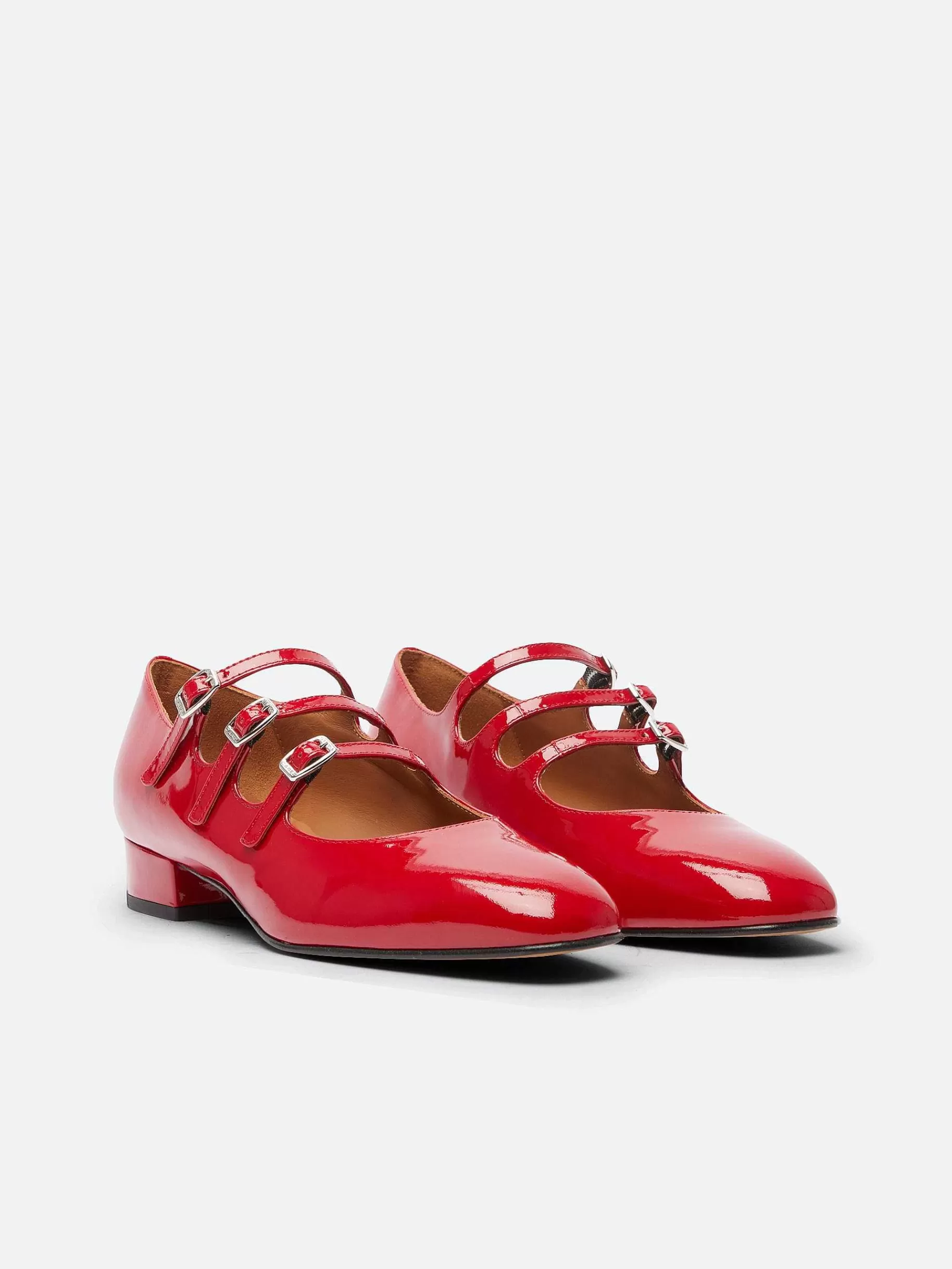 Women Carel Ballet Flats-Red Patent Leather Mary Janes Ballet Flats